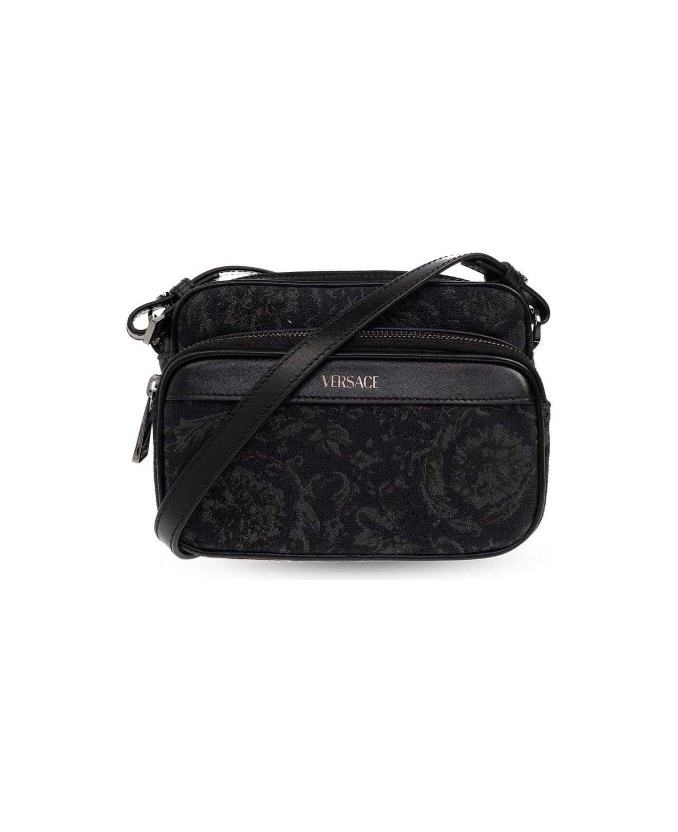 Versace Barocco Athena Zipped Messenger Bag - E Black Rutenio