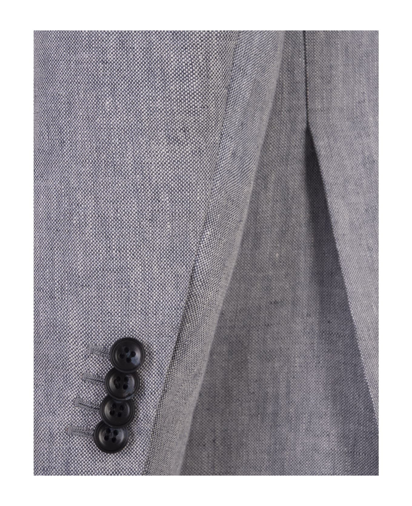 Kiton Grey Linen Blazer - Grey
