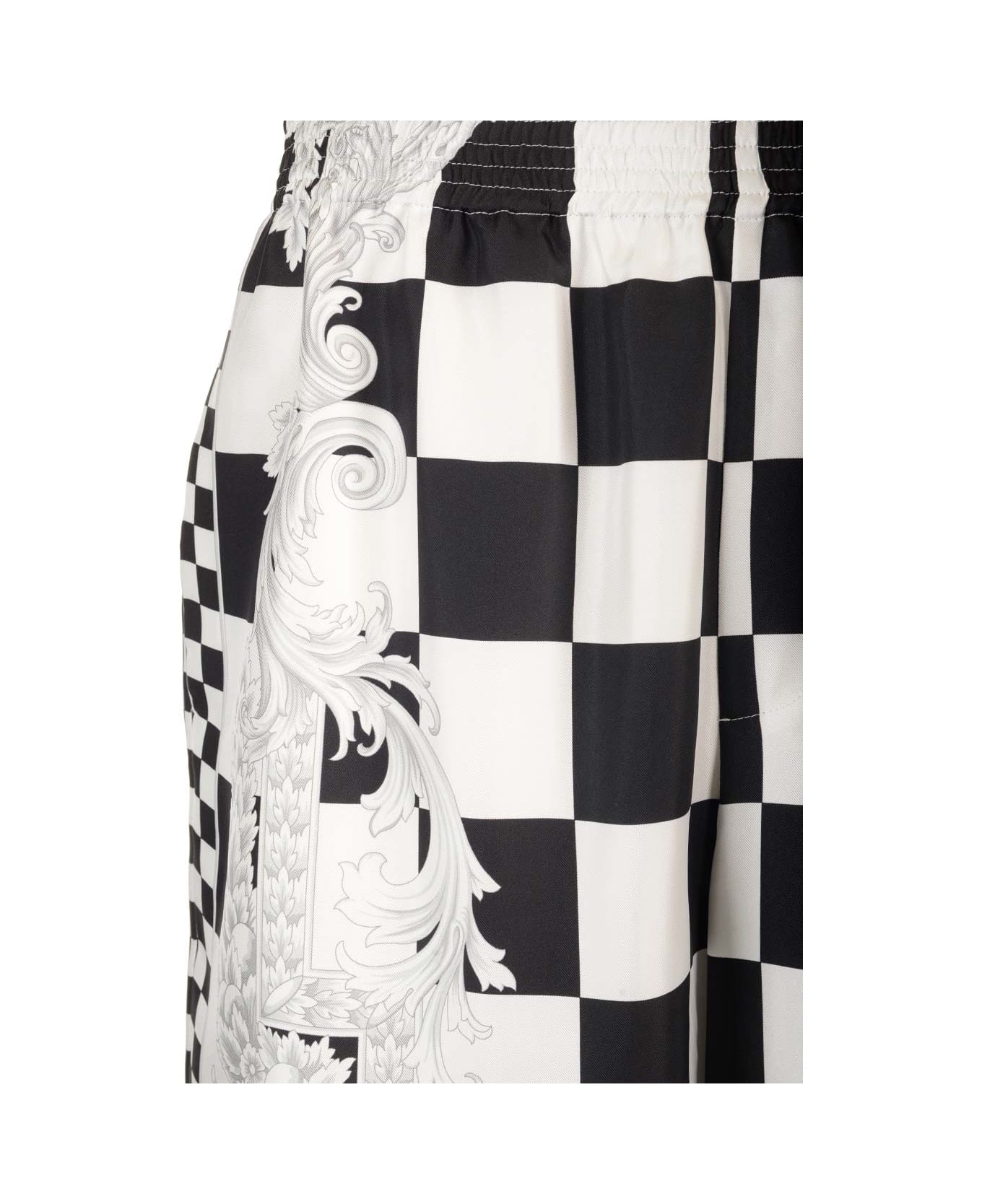 Versace 'medusa Contrasto' Shorts - Black+white+silver ショートパンツ