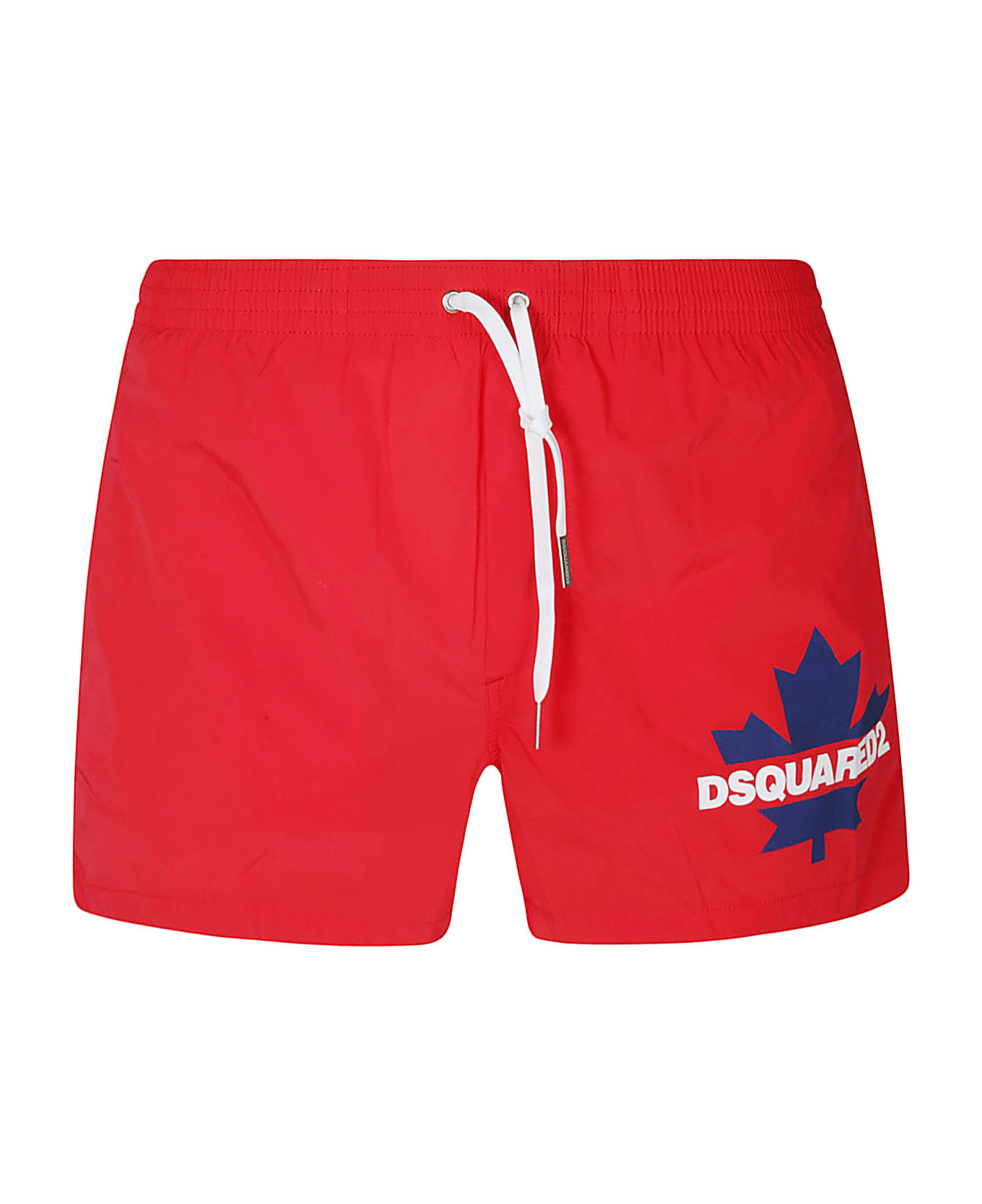 Dsquared2 Leaf Logo Print Swim Shorts - Red ショートパンツ