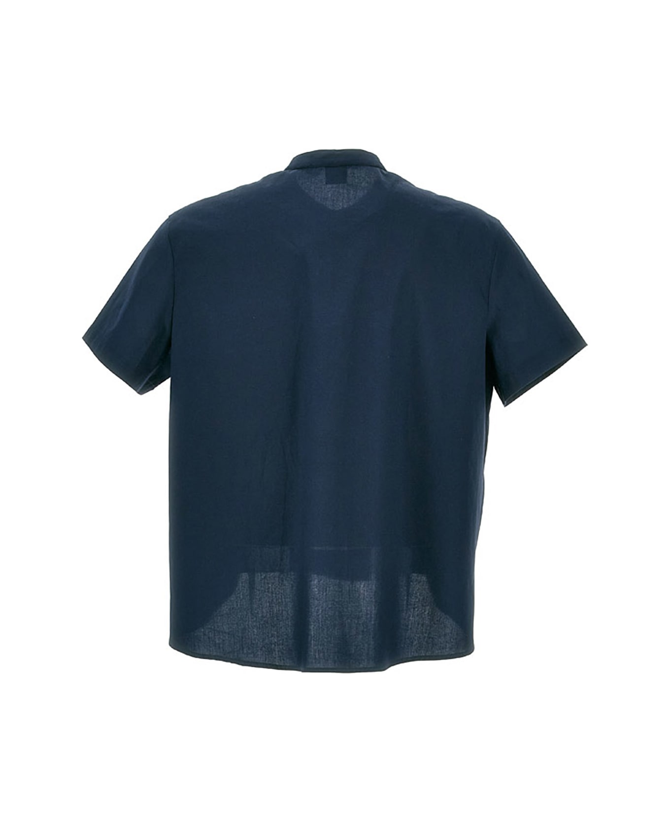 Fay Cotton Shirt With Mandarin Collar - Blu