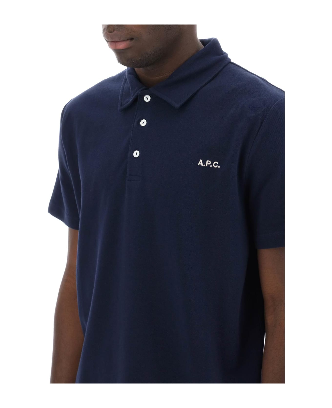 A.P.C. Carter Polo Shirt With Logo Embroidery - Iak Dark Navy