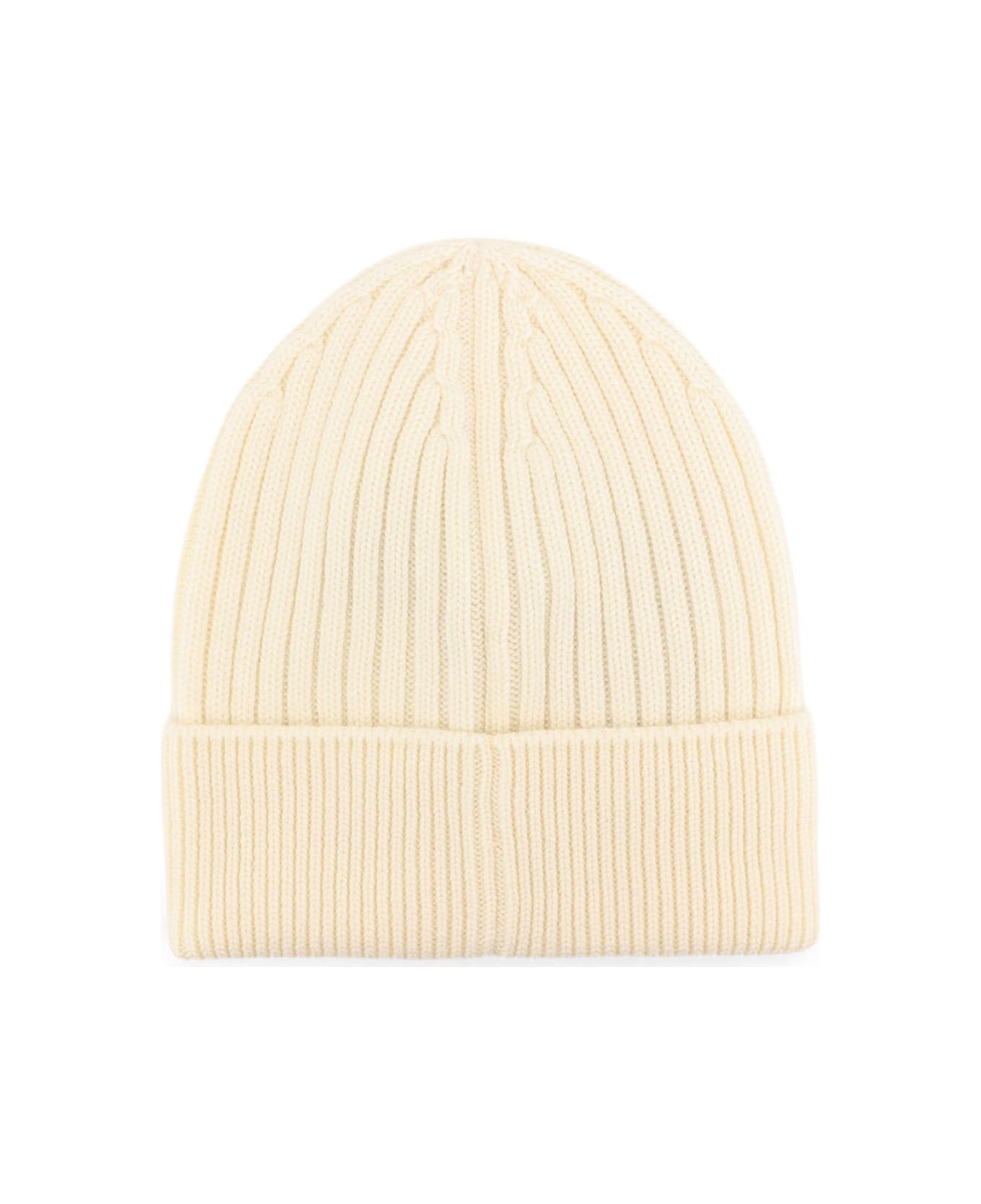 Moncler Grenoble Virgin Wool Hat - Cream