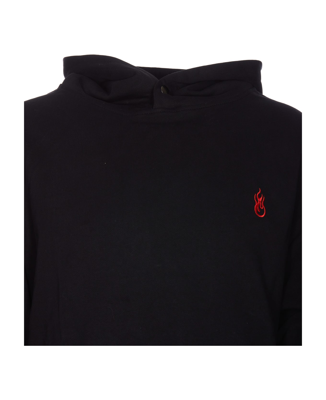 Vision of Super Hoodie With Flames Logo - BLACK