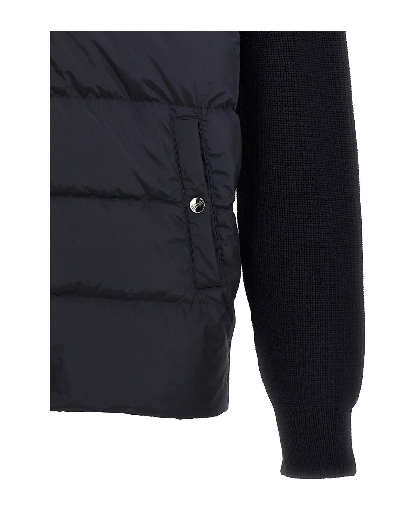 Herno Two-material Puffer Jacket - Blue