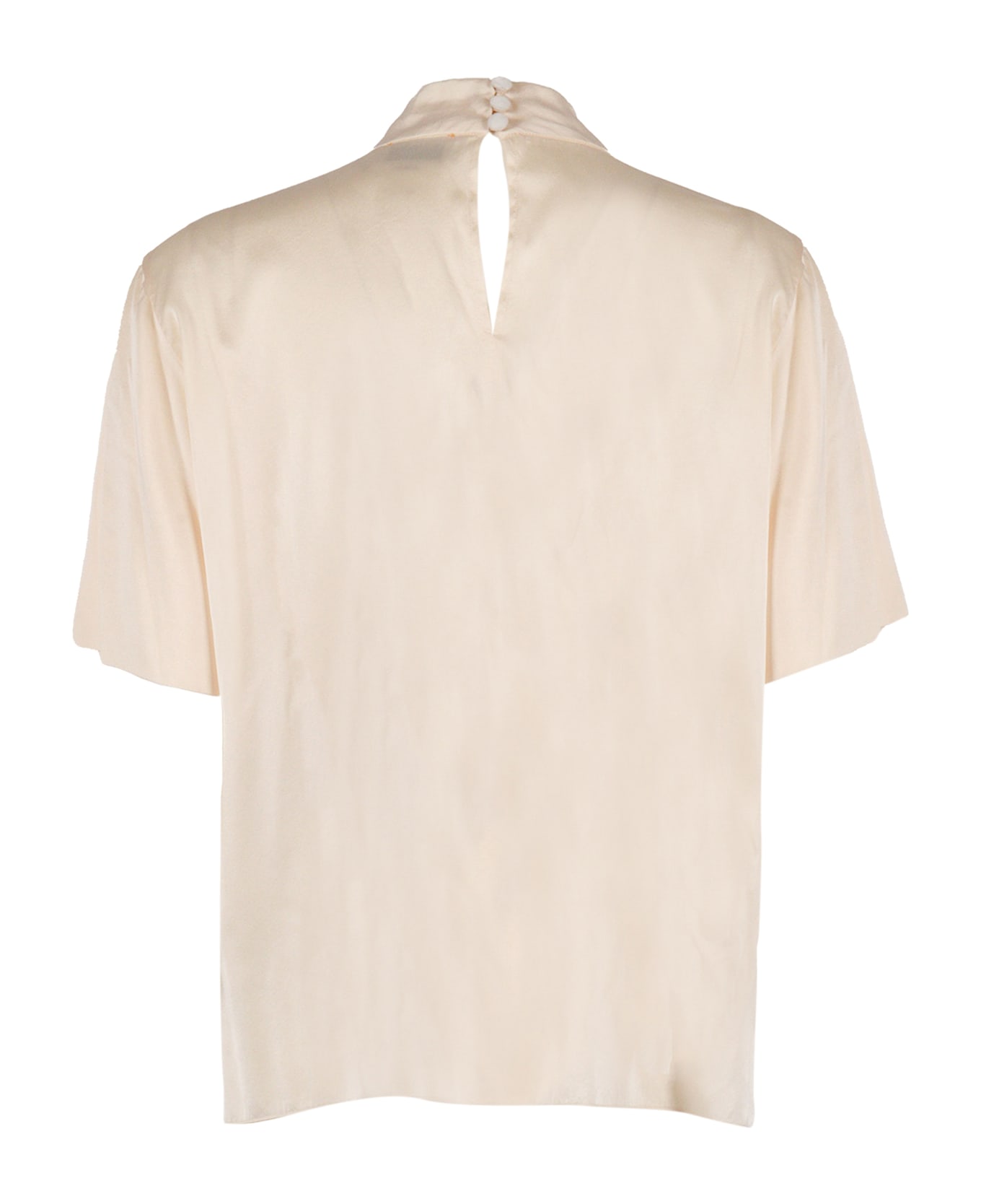 Forte_Forte Stretch Silk Satin Top - WHITE