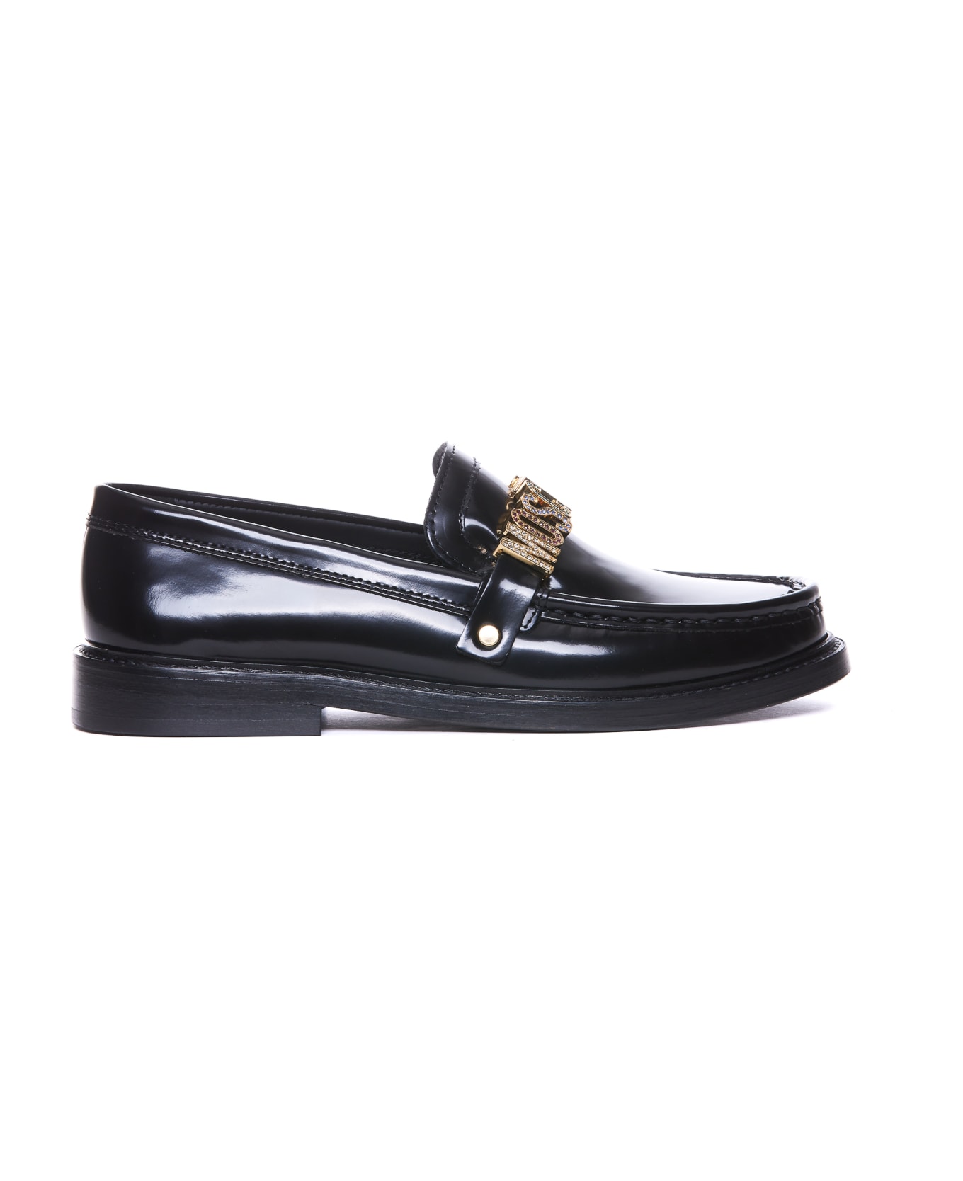 Moschino Logo Lettering Loafers - Black フラットシューズ