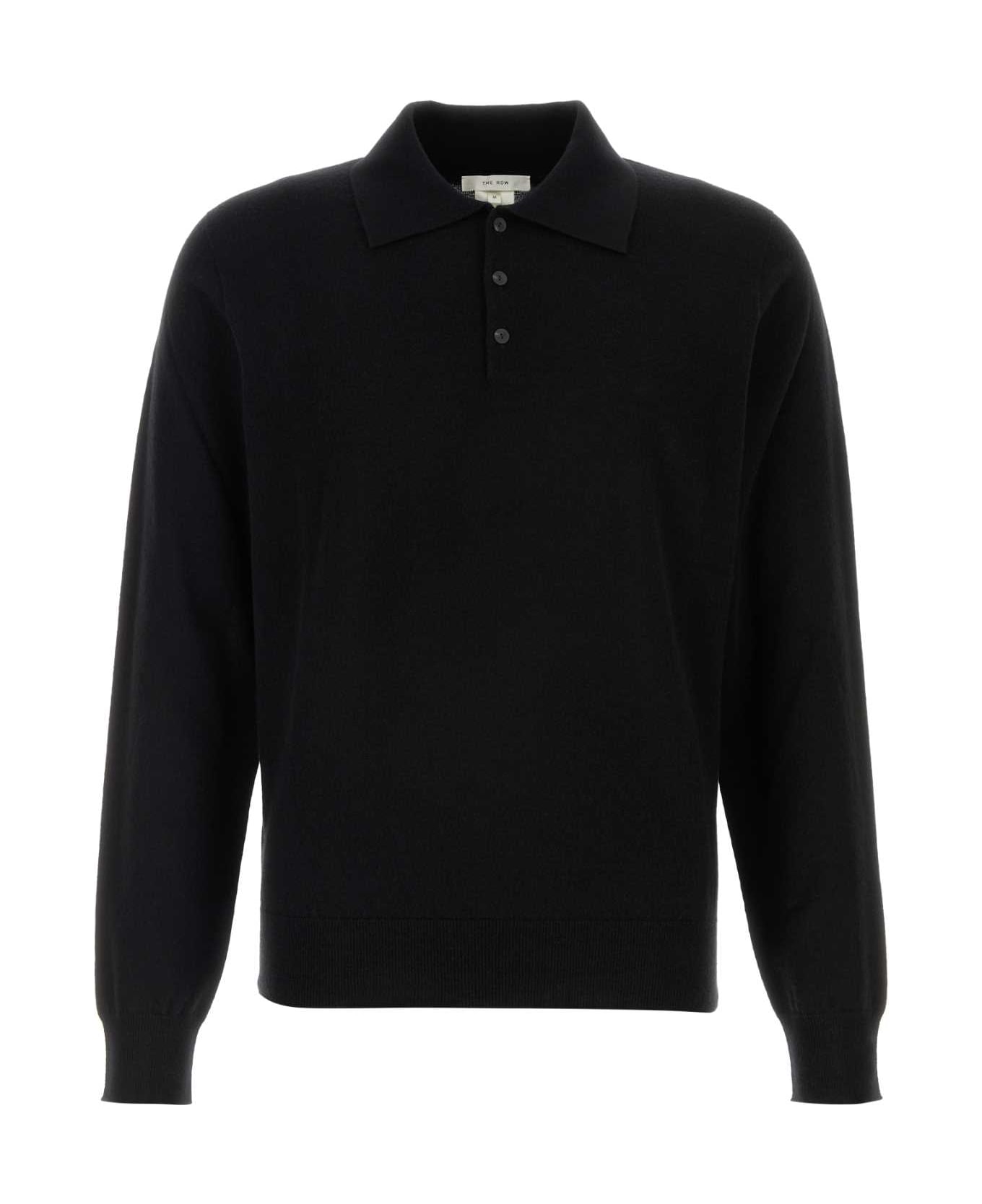 The Row Black Cashmere Judi Polo Shirt - Black