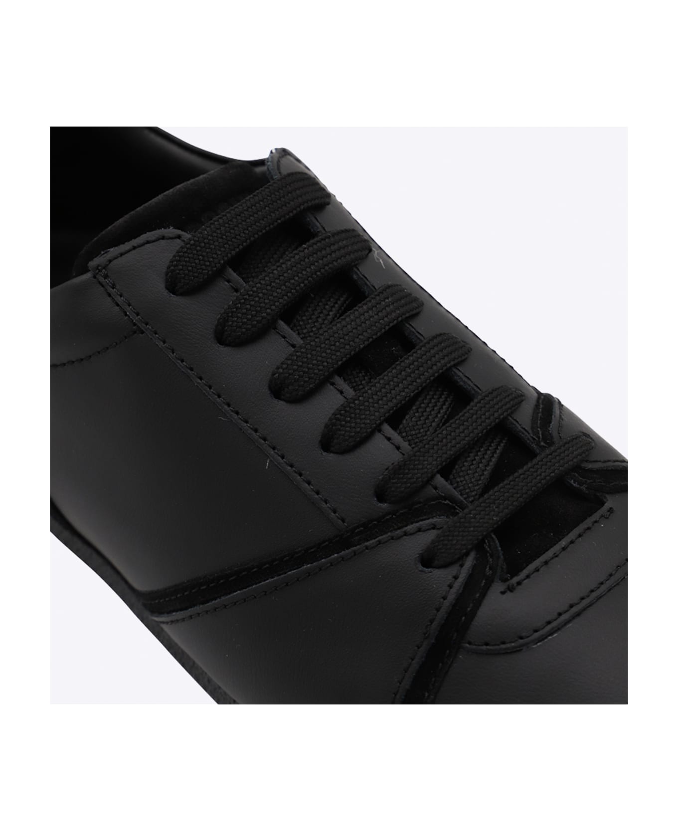Moschino Black Leather Sneakers - Black