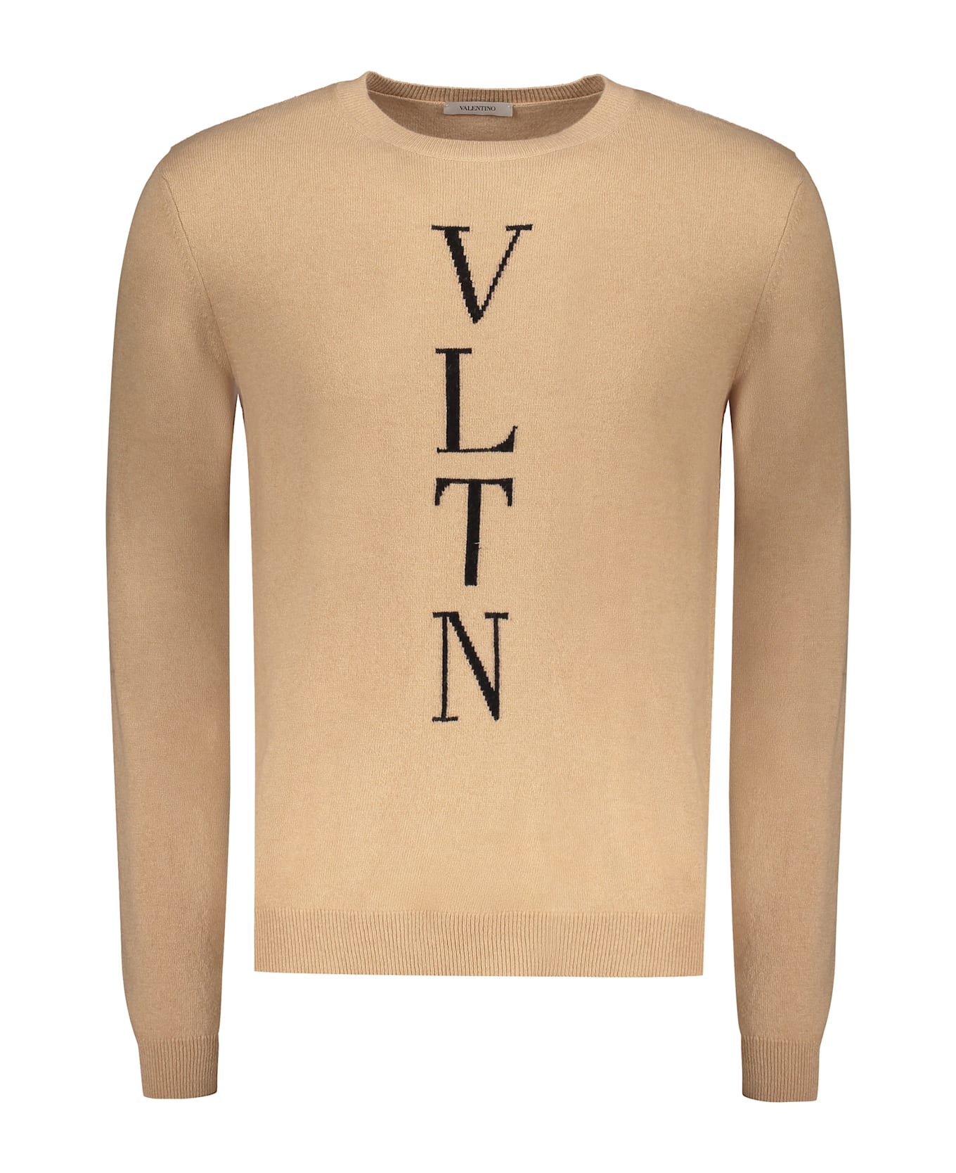 Valentino Garavani Long Sleeve Crew-neck Sweater - Beige