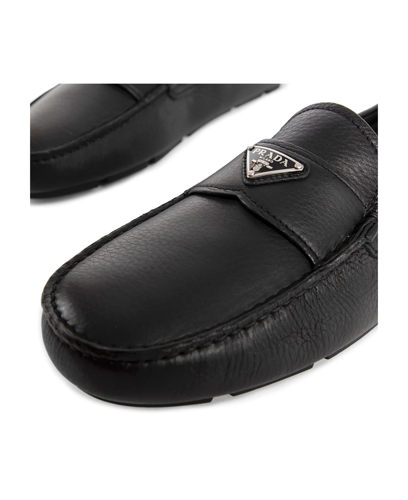 Prada Drive Leather Loafers - Black