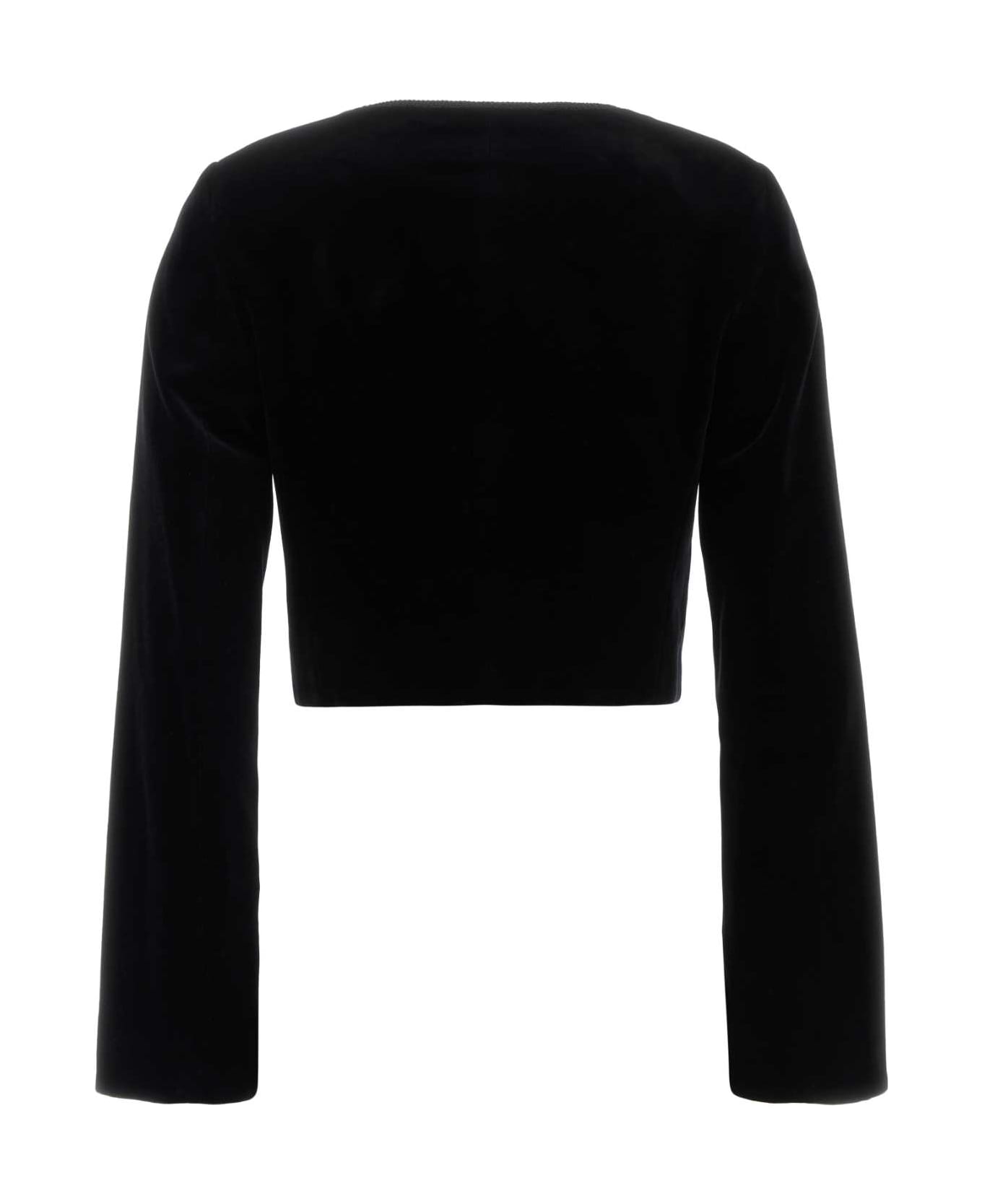 Chloé Black Velvet Blazer - BLACK