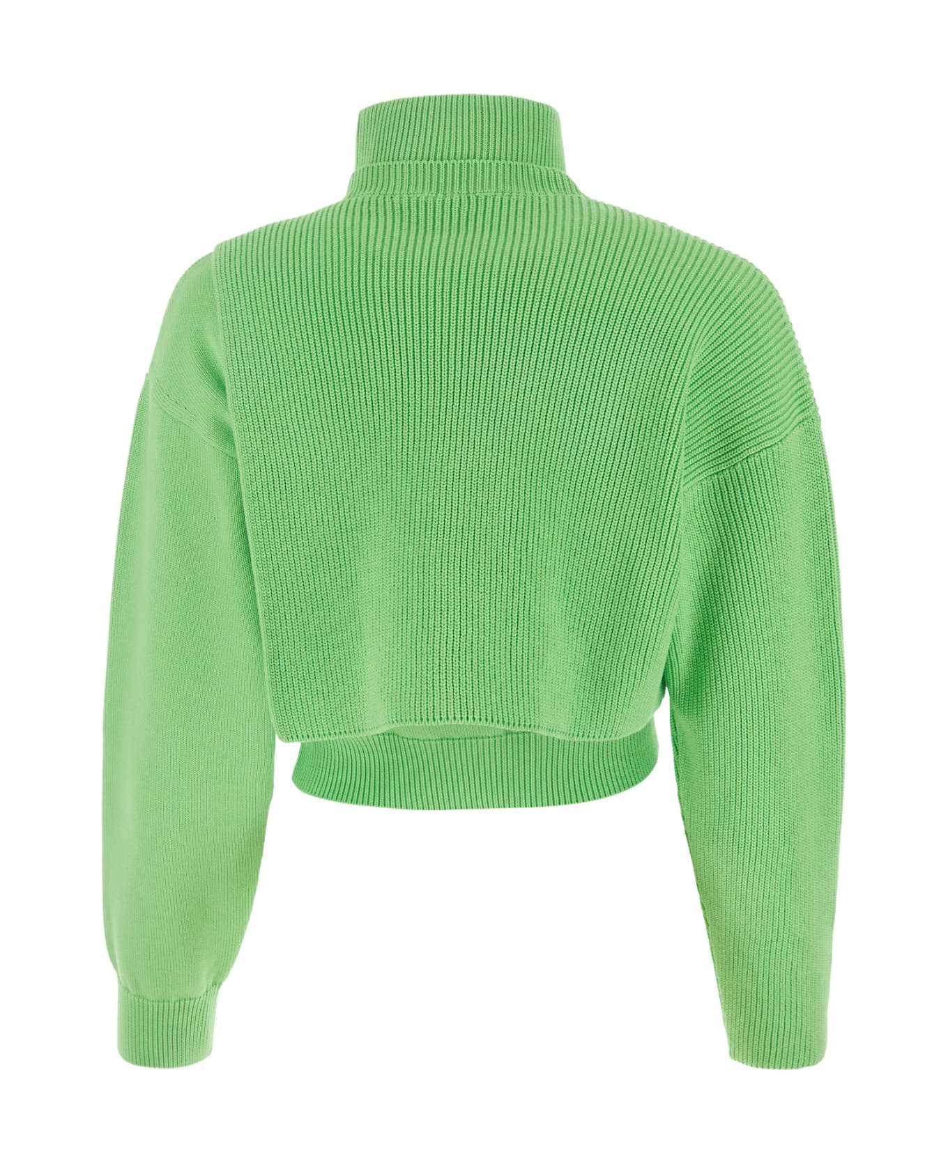Fendi Light Green Stretch Cotton Sweater - BOUQUET ニットウェア