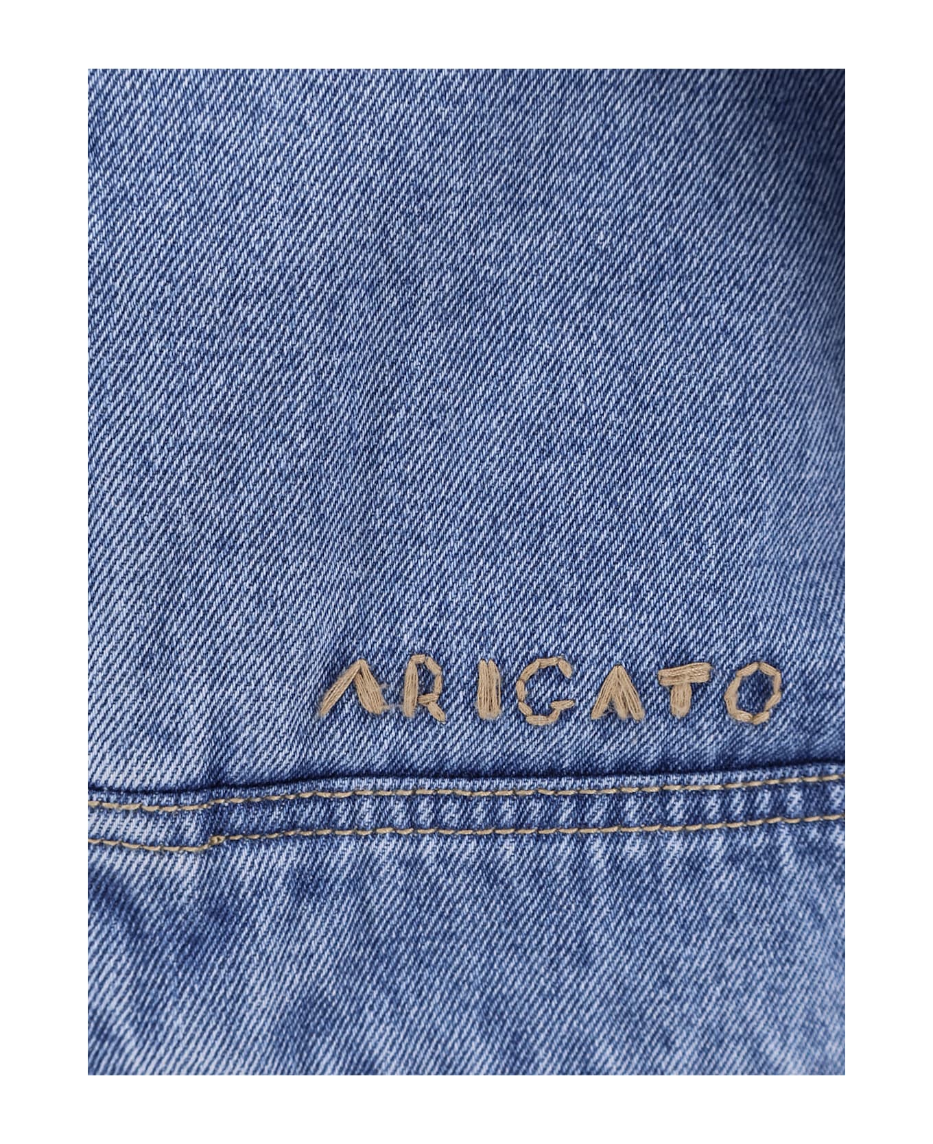 Axel Arigato Hooded Denim Jacket - Clear Blue