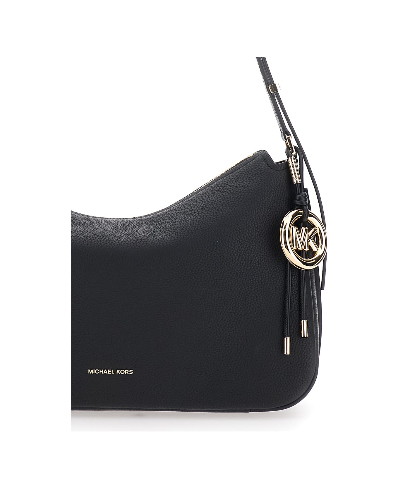 MICHAEL Michael Kors 'nolita Medium' Black Shoulder Bag With Logo Charm And Adjustable Shoulder Strap In Leather Woman - Black