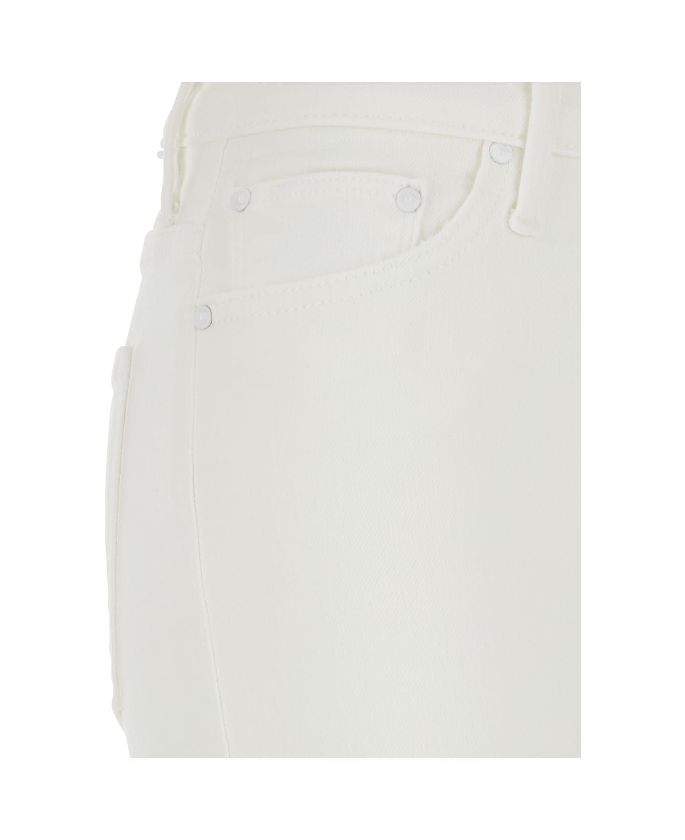 Mother The Insider Crop Step Fray - White