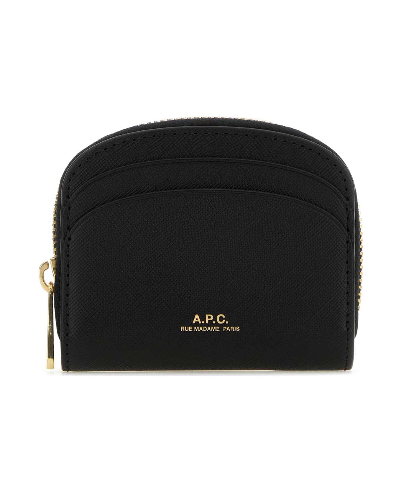 A.P.C. Black Leather Mini Demi Lune Wallet - LZZ 財布
