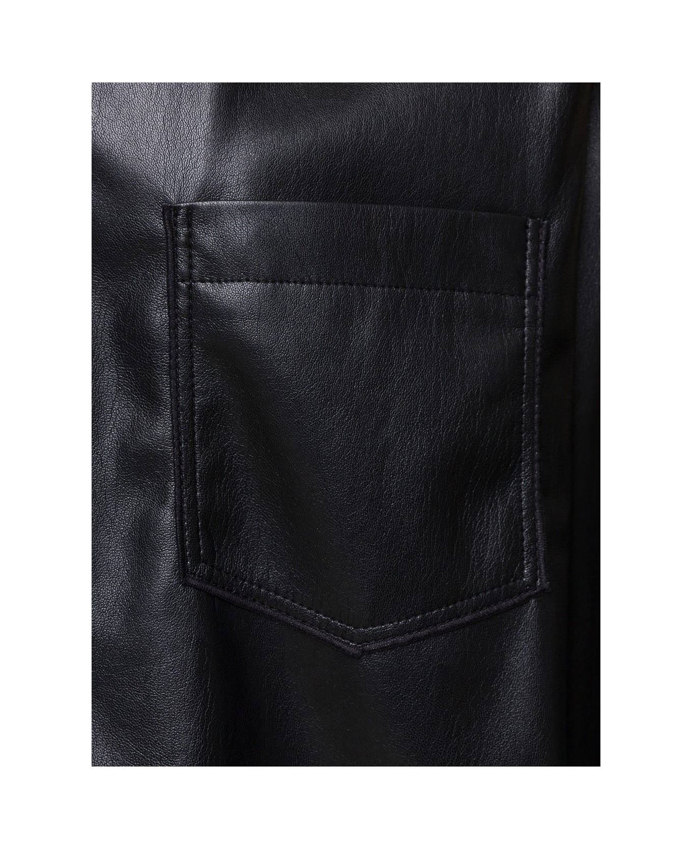 Nanushka 'duco' Black Jacket With Cuban Collar In Faux Leather Woman - Black