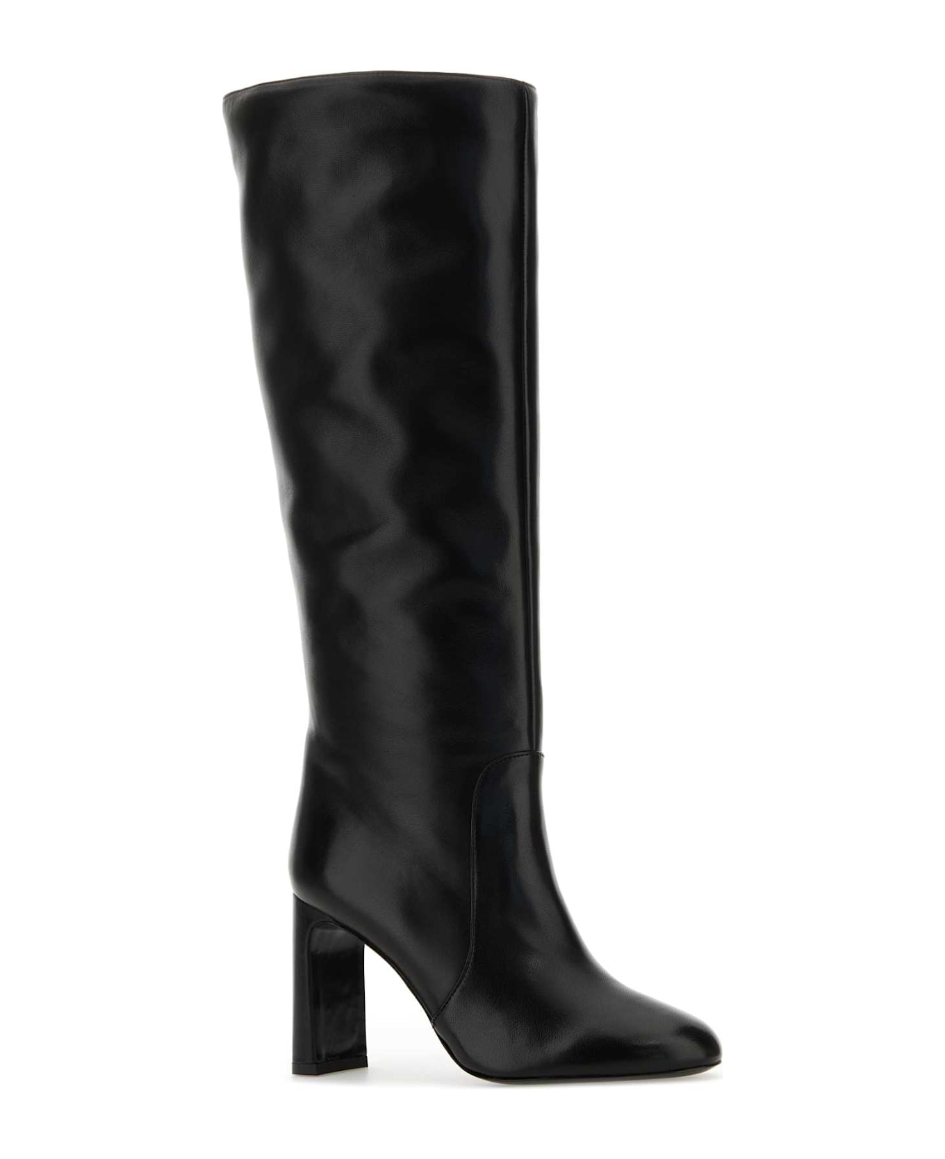 Stuart Weitzman Black Nappa Leather Babette Boots - Black