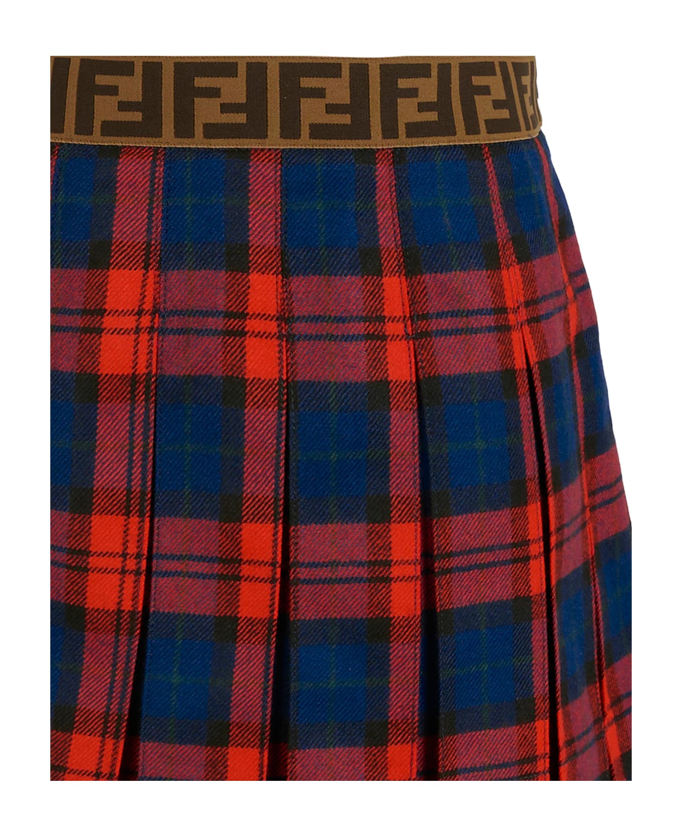 Fendi Red Skirt For Girl With Ff - Red