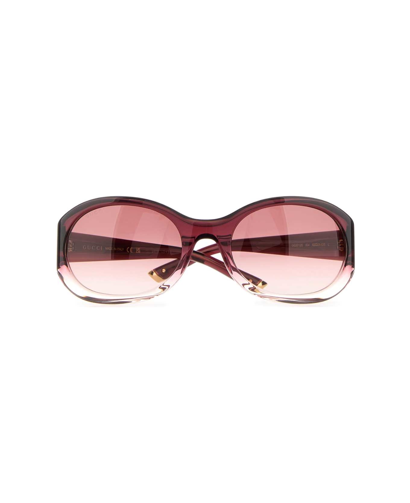 Gucci Burgundy Acetate Sunglasses - REDBURGUNDYRED