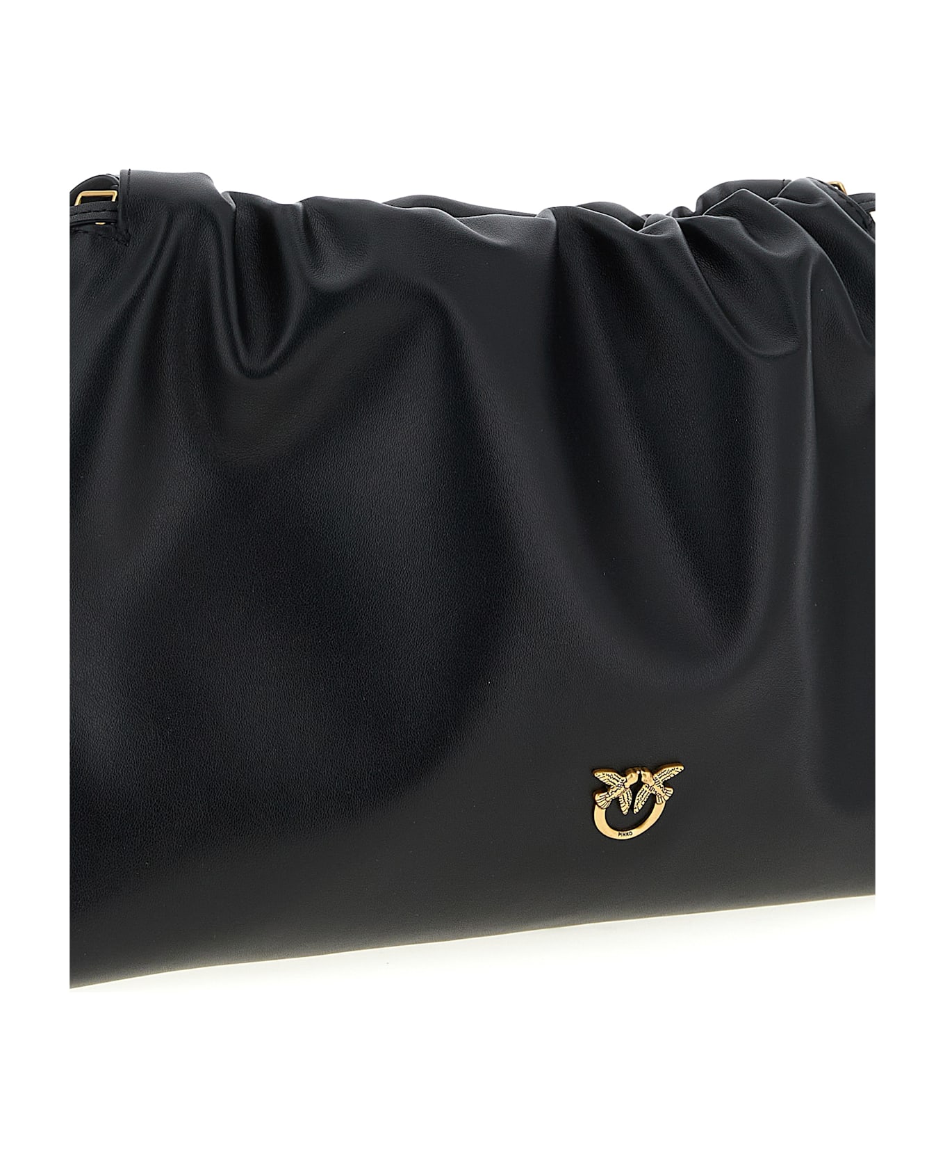 Pinko Maxi Leather Clutch - Black  