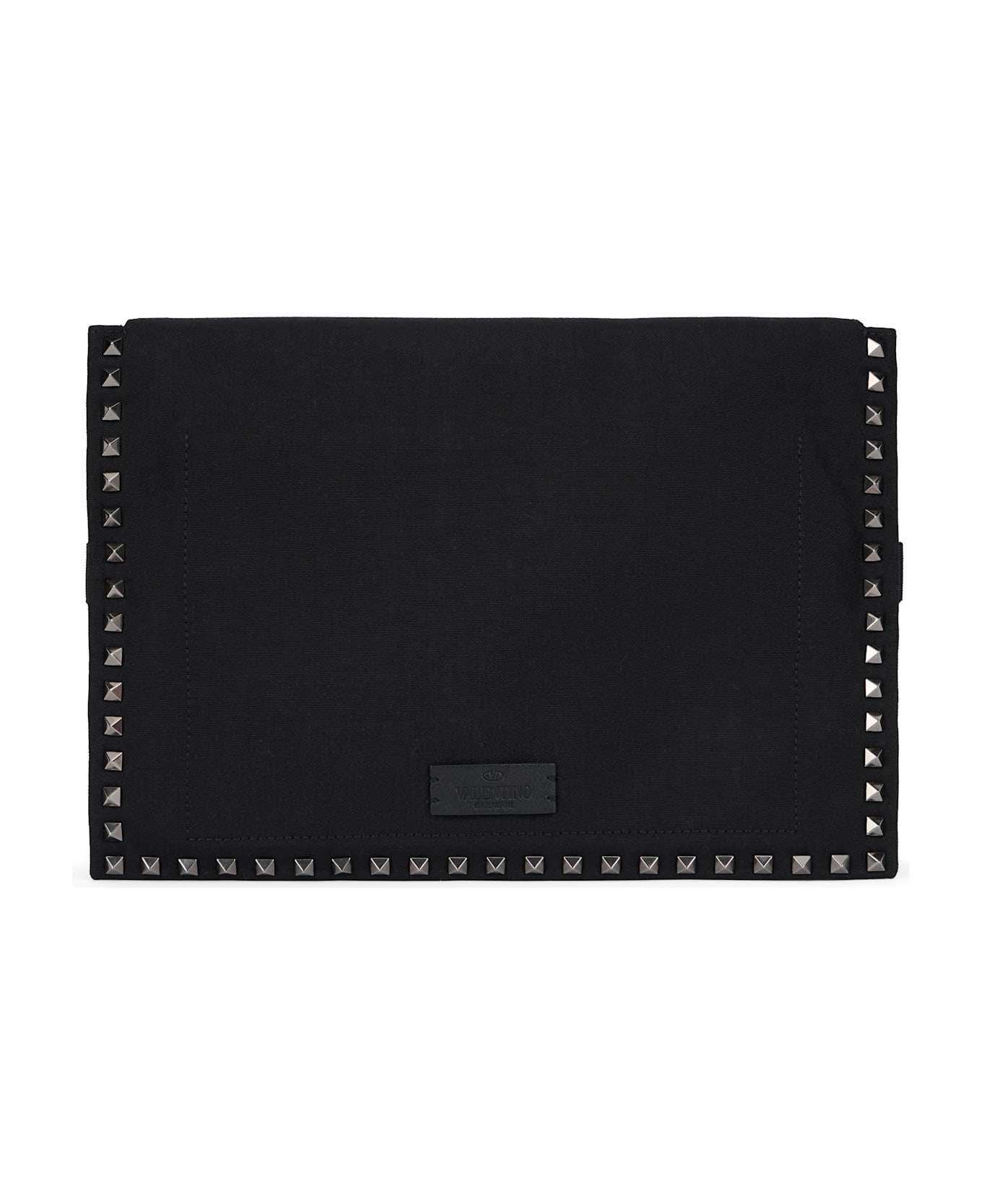 Valentino Garavani Canvas Flat Clutch - black