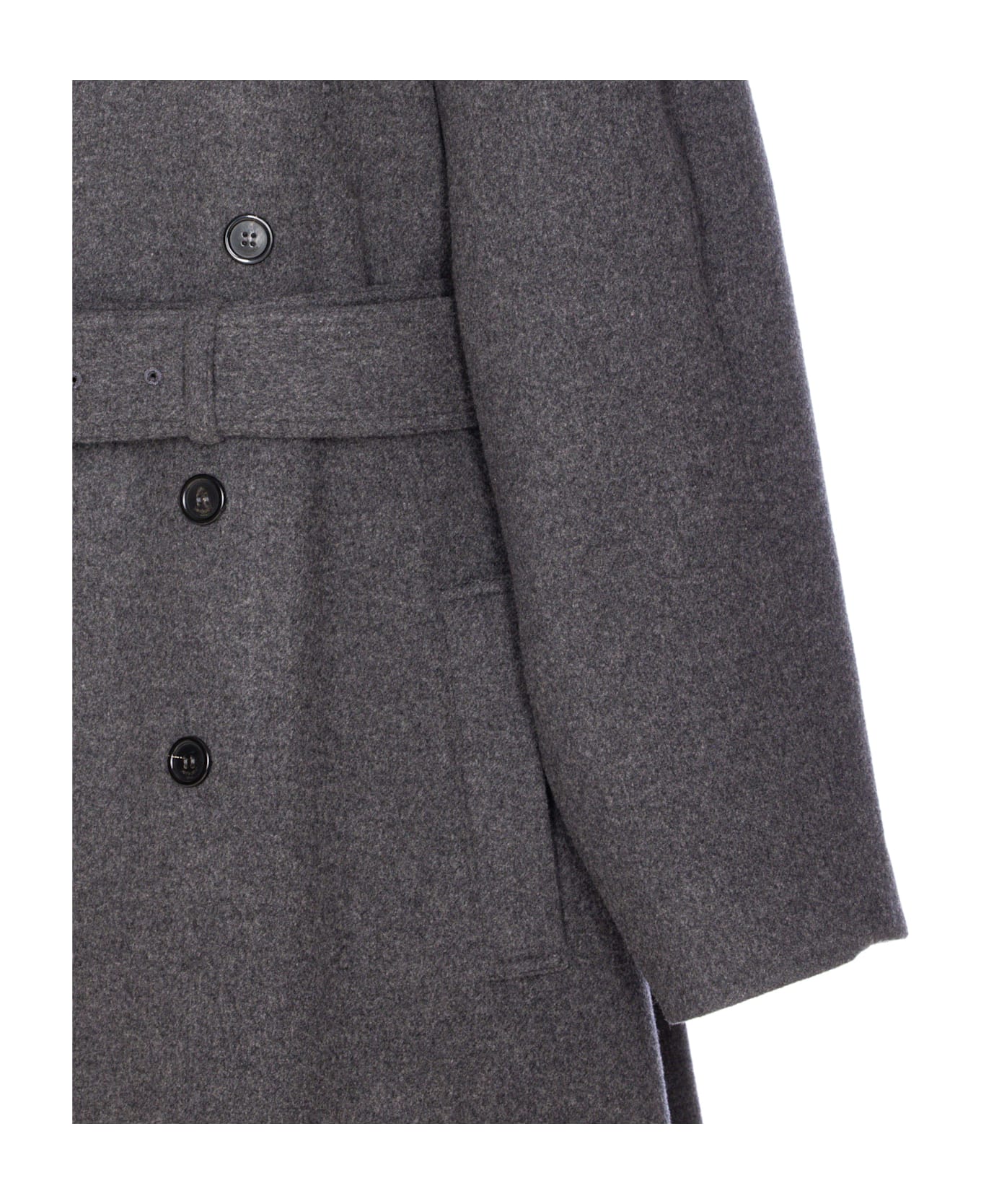 Saint Laurent Double Breasted Coat - Grey