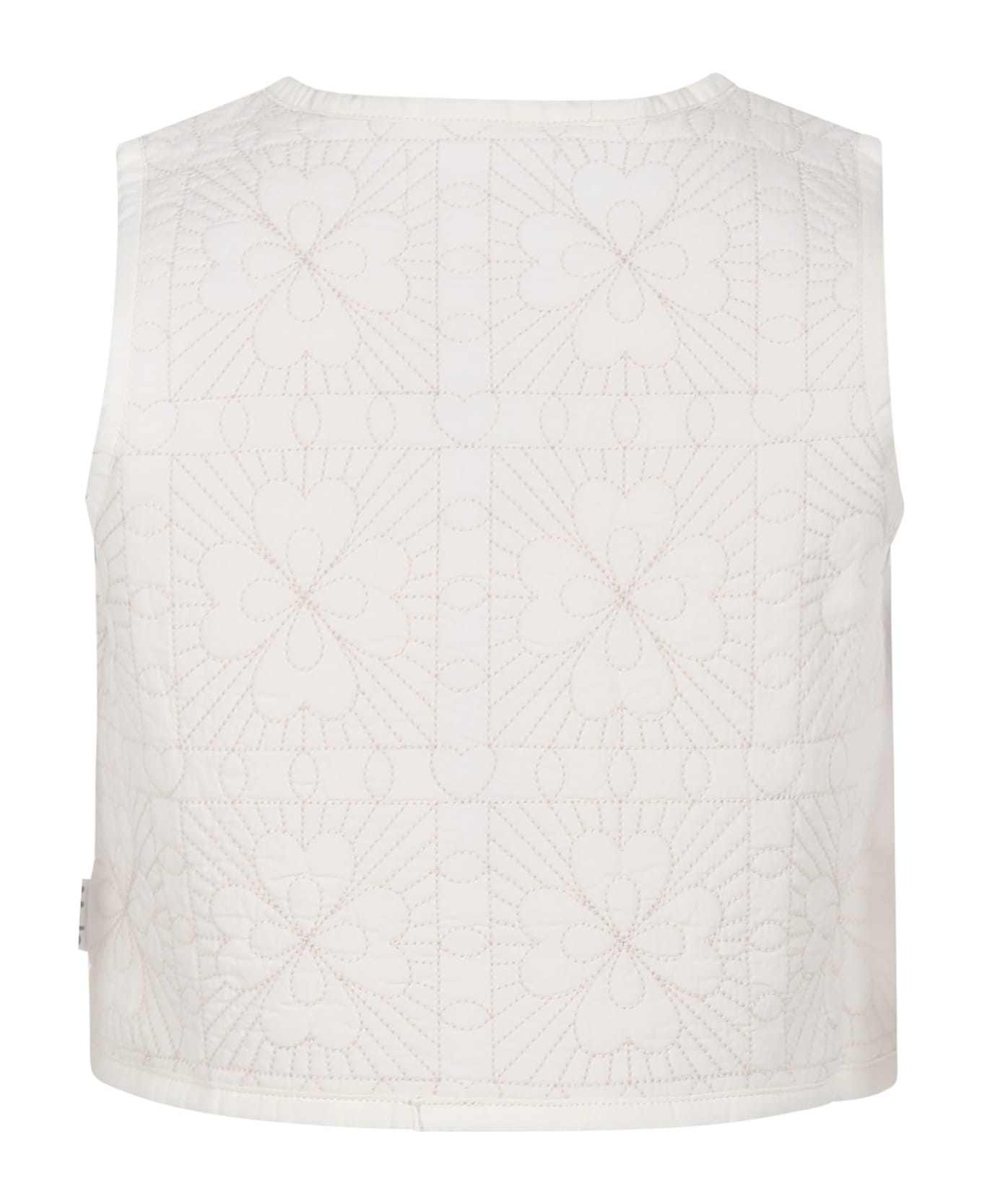Molo Ivory Gilet For Girl With Flowers - Ivory