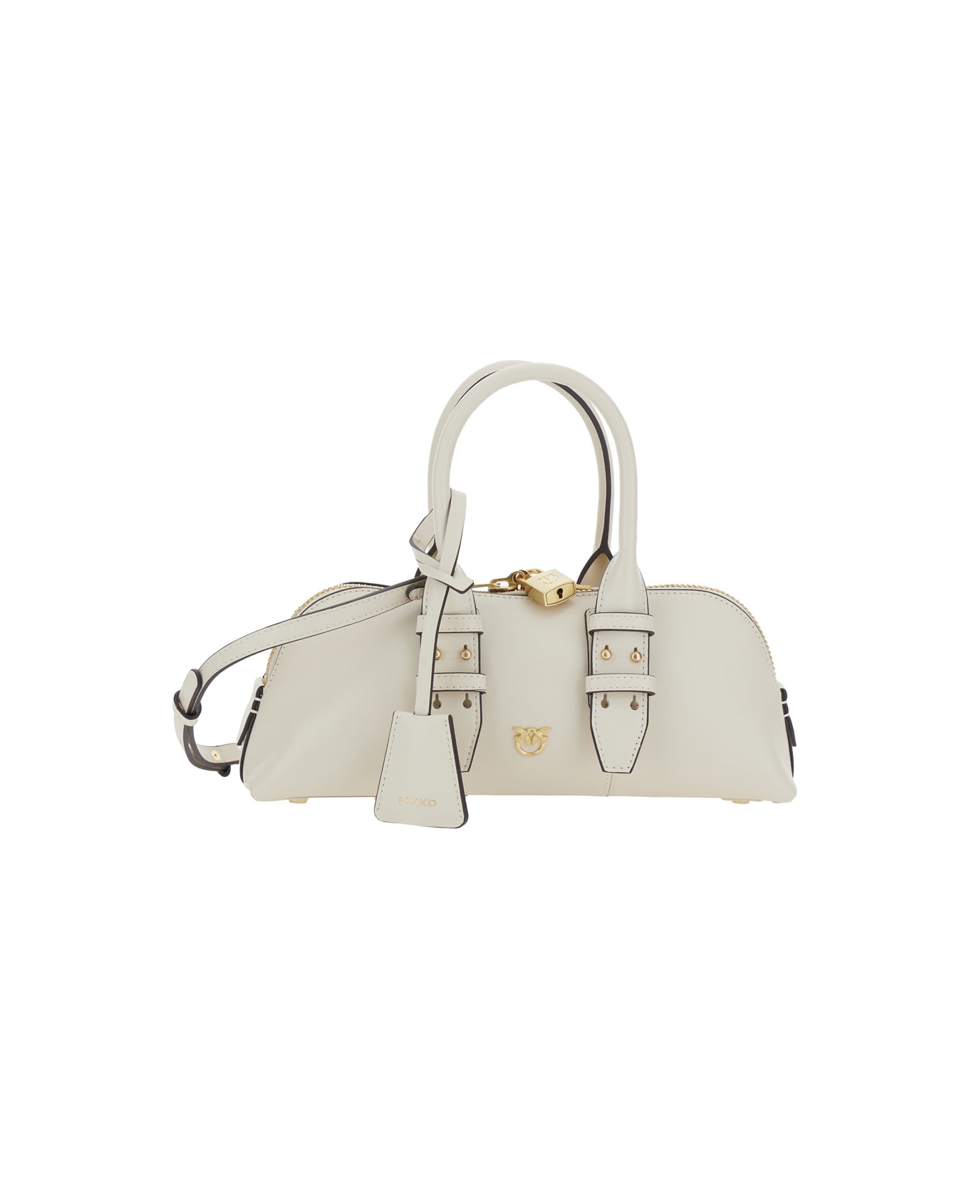 Pinko Bowling Bag Baguette Vitello - White
