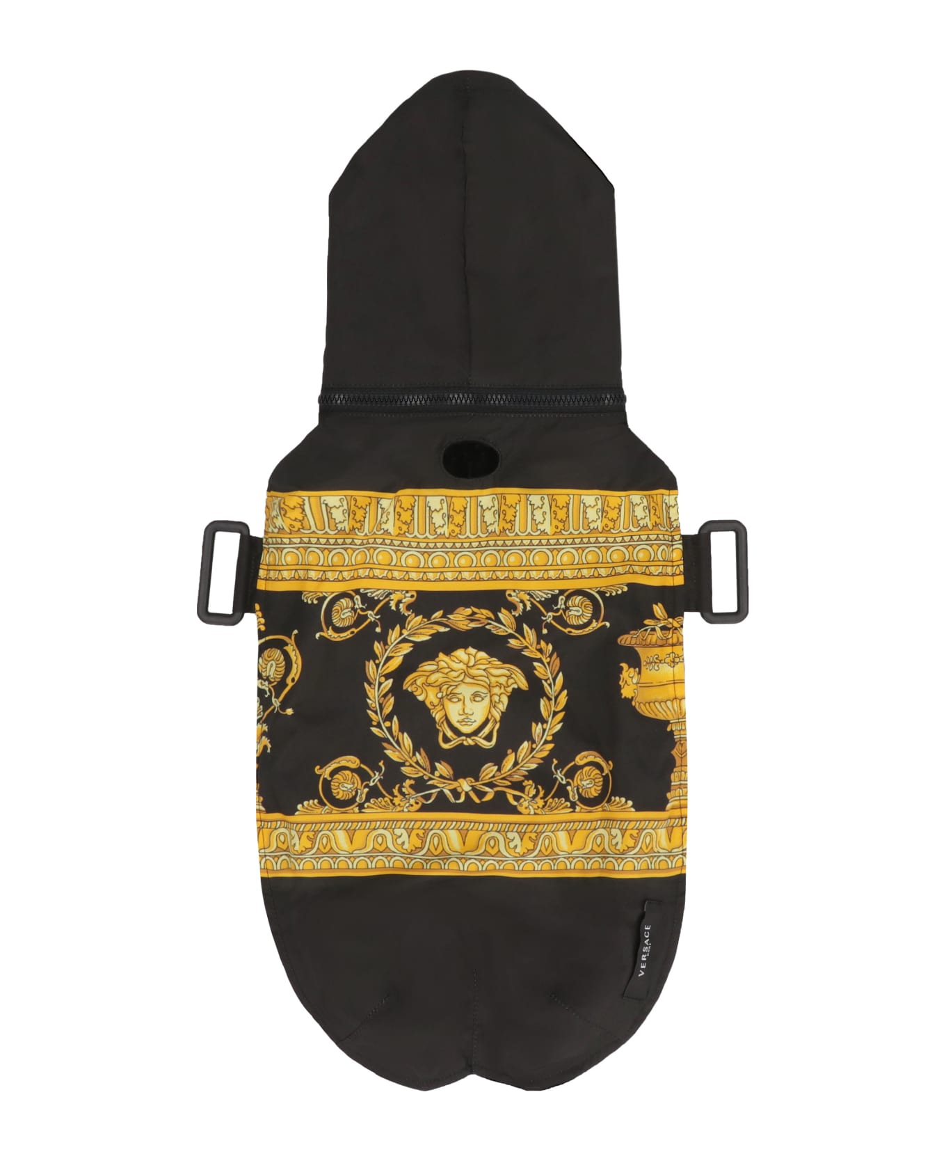 Versace Dog Hooded Raincoat - black