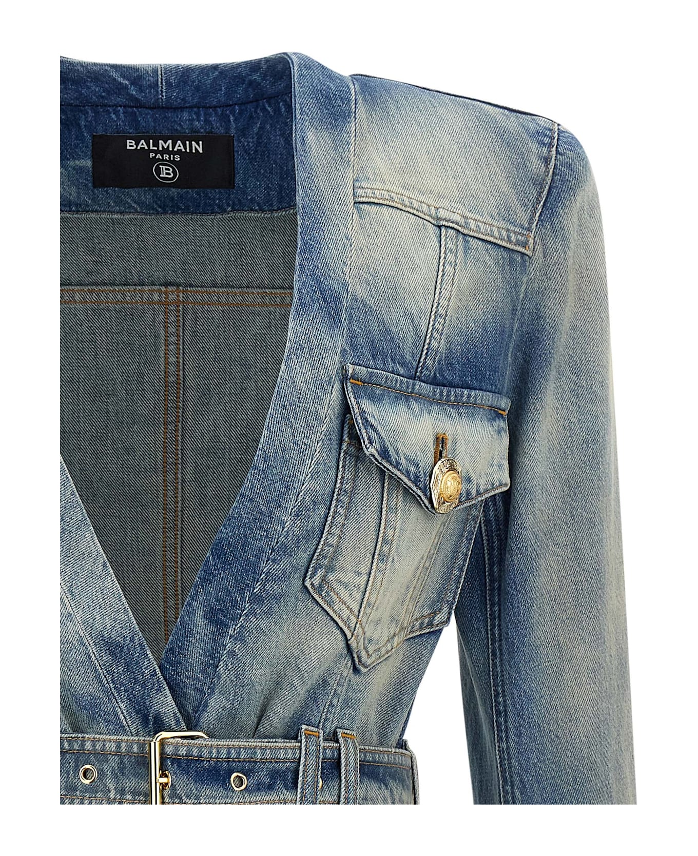 Balmain Denim Blazer - Light Blue