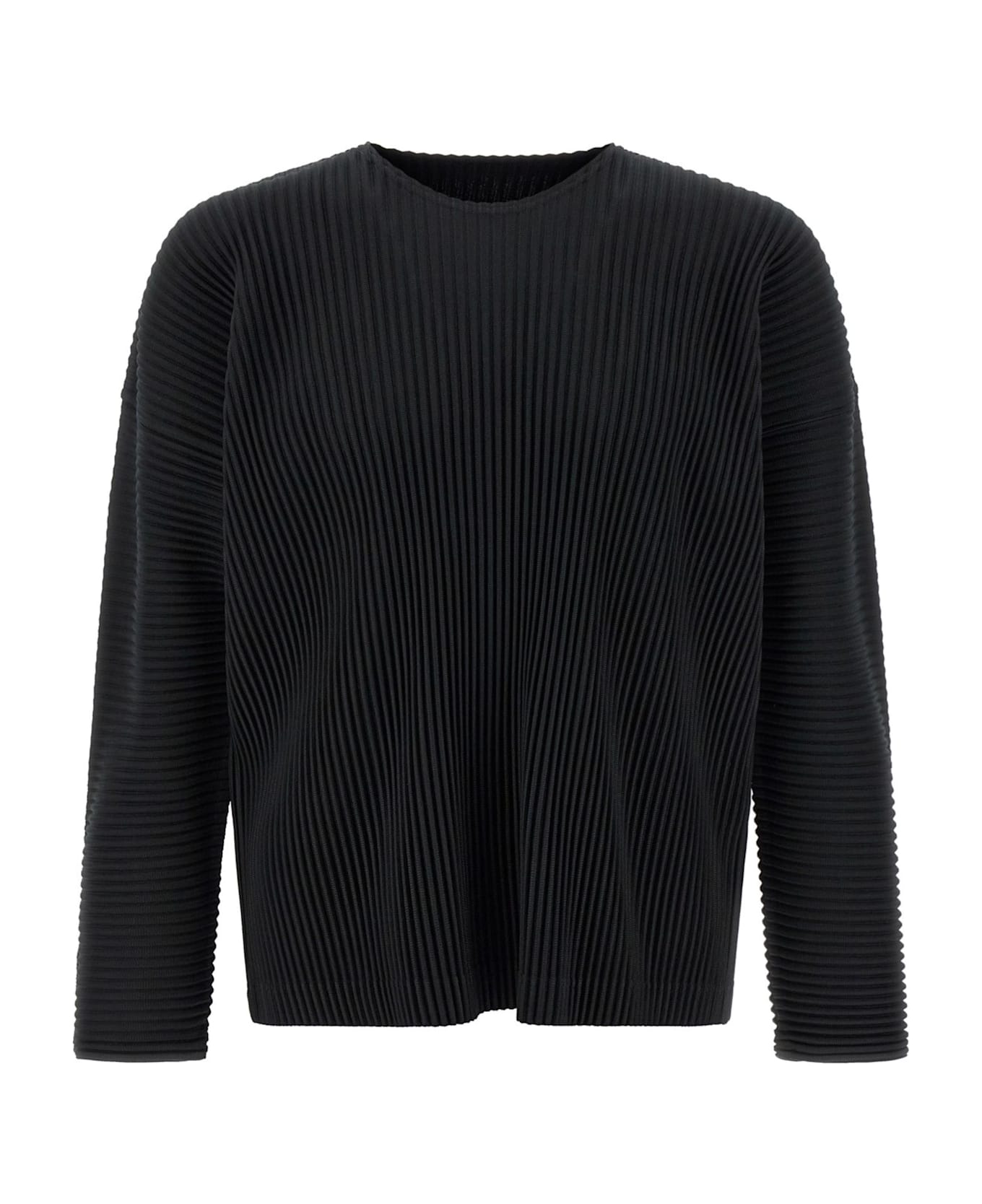 Homme Plissé Issey Miyake Long Sleeve Roundneck T-shirt - Black
