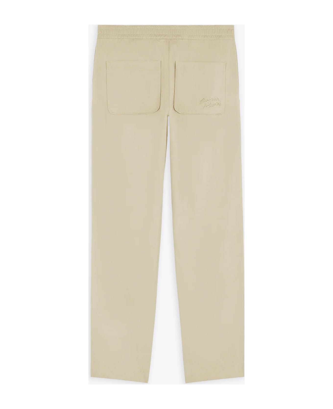 Maison Kitsuné Casual Pants Light beige cotton pants with elastic waistband - Casual Pants - Beige