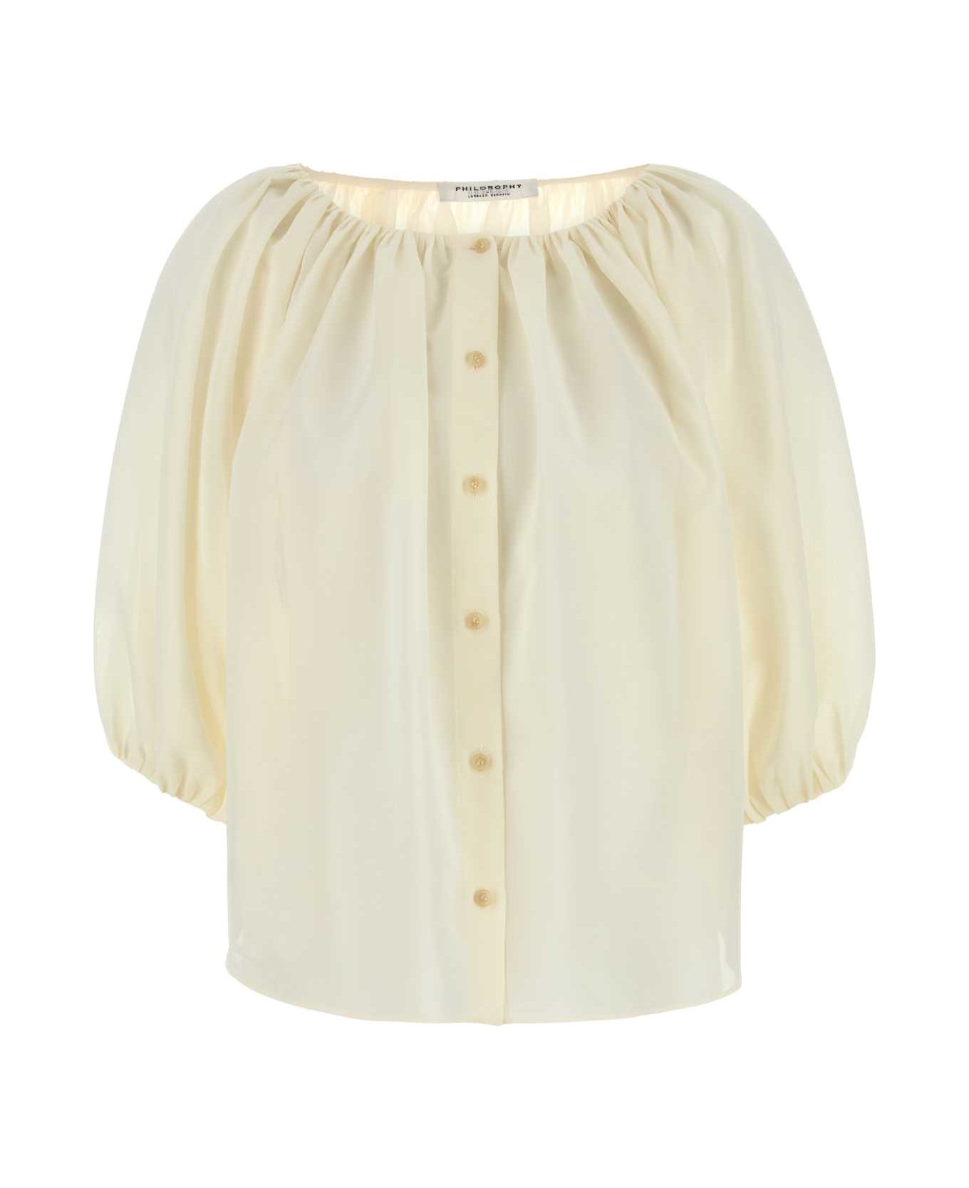 Philosophy di Lorenzo Serafini Ivory Polyester Blend Shirt - BIANCO