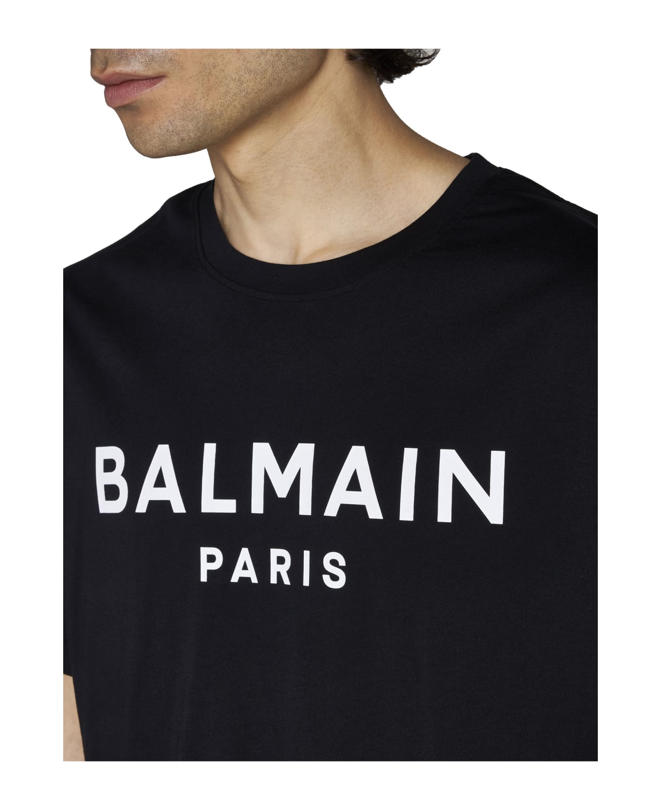 Balmain Logo Cotton T-shirt - black シャツ