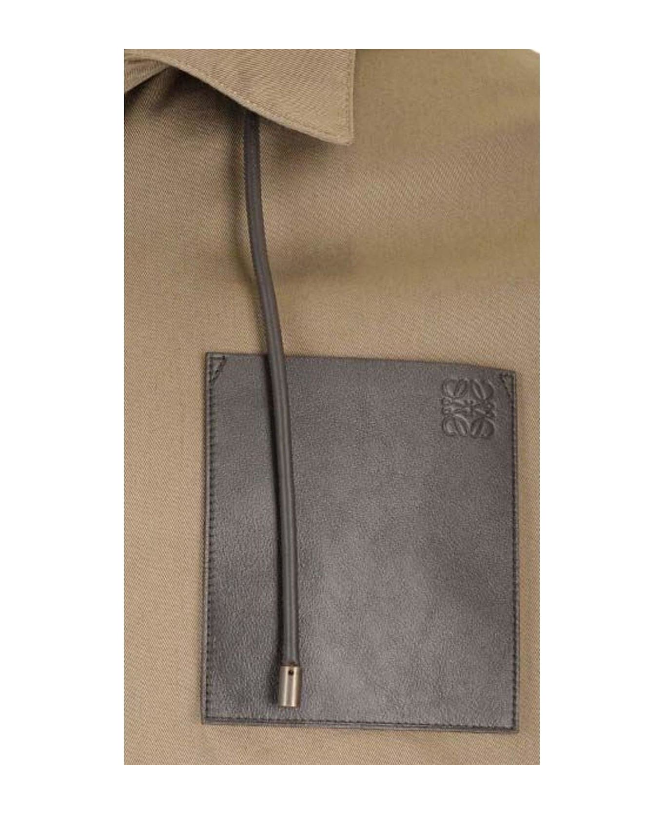 Loewe Zip-up Hooded Jacket - Khaki brown