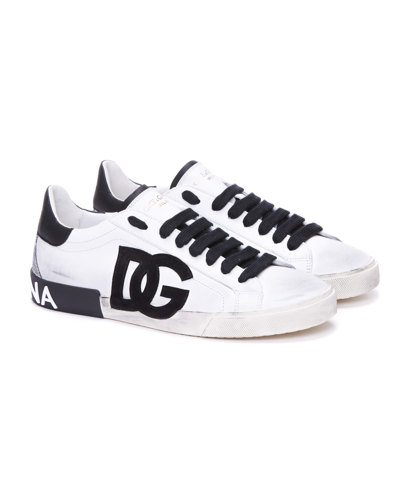 Dolce & Gabbana Portofino Sneakers - WHITE, black