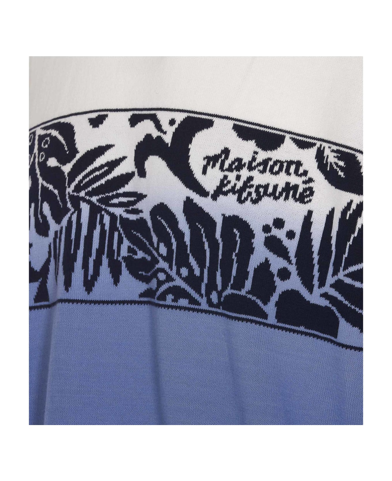 Maison Kitsuné Tropical Band Sweater - Blue ニットウェア