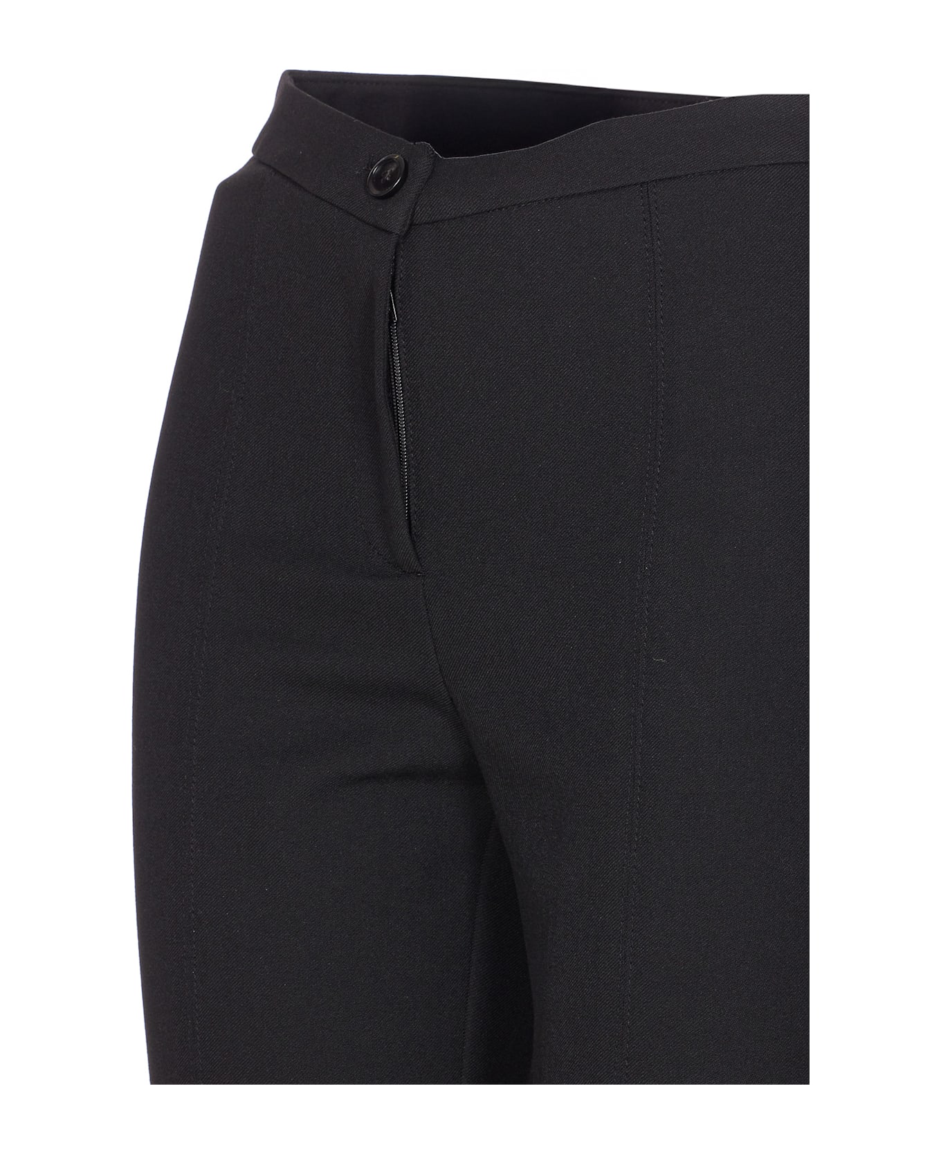 Pinko Pietanze Skinny Trousers With Adjustable Bottom - Black