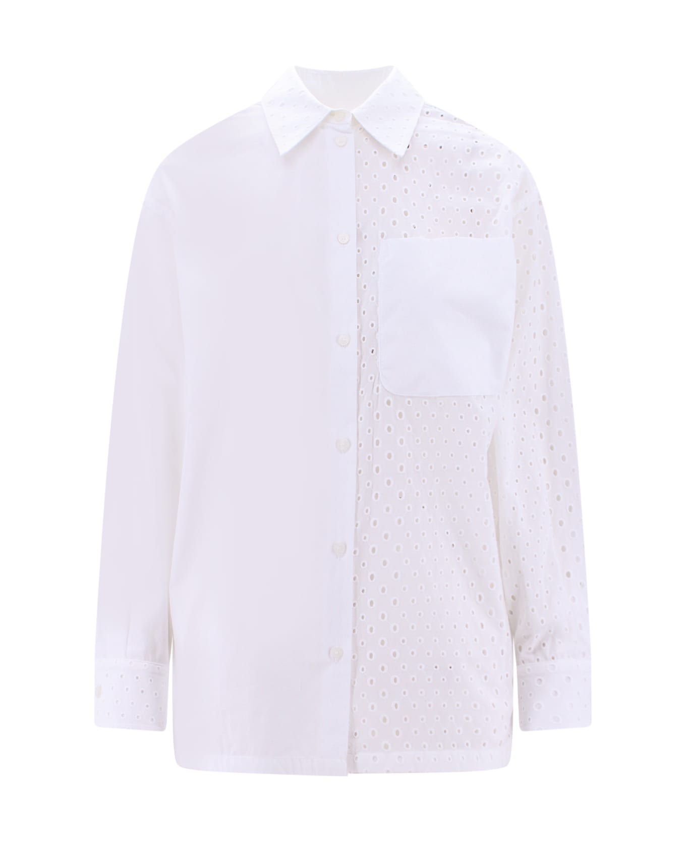 Kenzo Broderie Anglaise Cotton Shirt - White