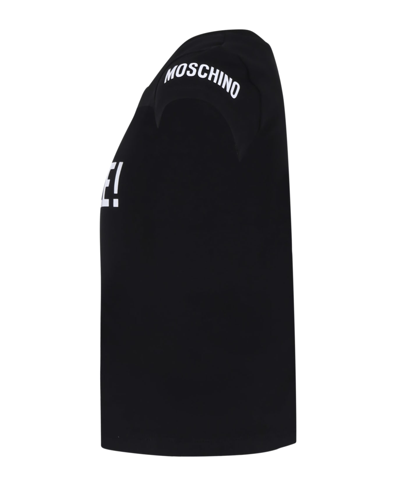 Moschino Black T-shirt For Girl With Logo - Black Tシャツ＆ポロシャツ