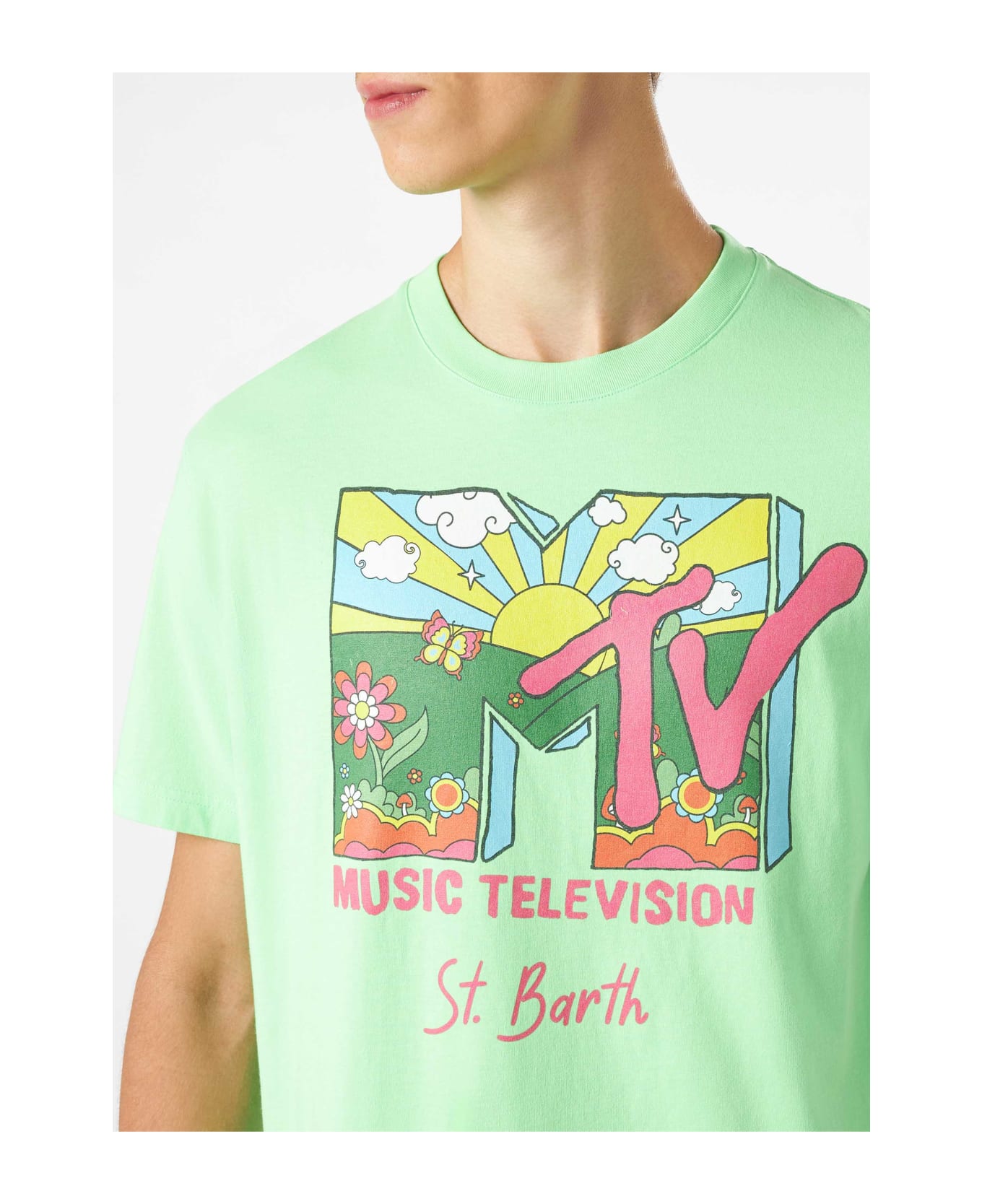 MC2 Saint Barth Man T-shirt With Mtv Front Print | Mtv© Special Edition - GREEN シャツ