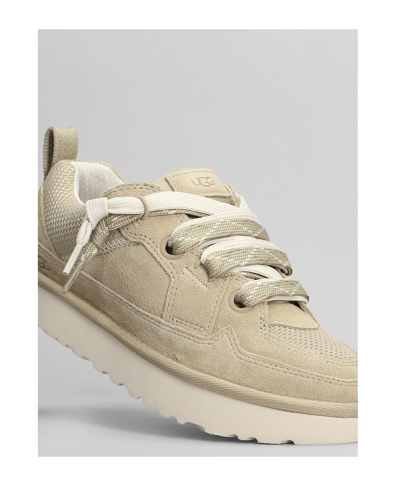 UGG Lo Lowmel Slipper-mule In Beige Suede And Fabric - beige