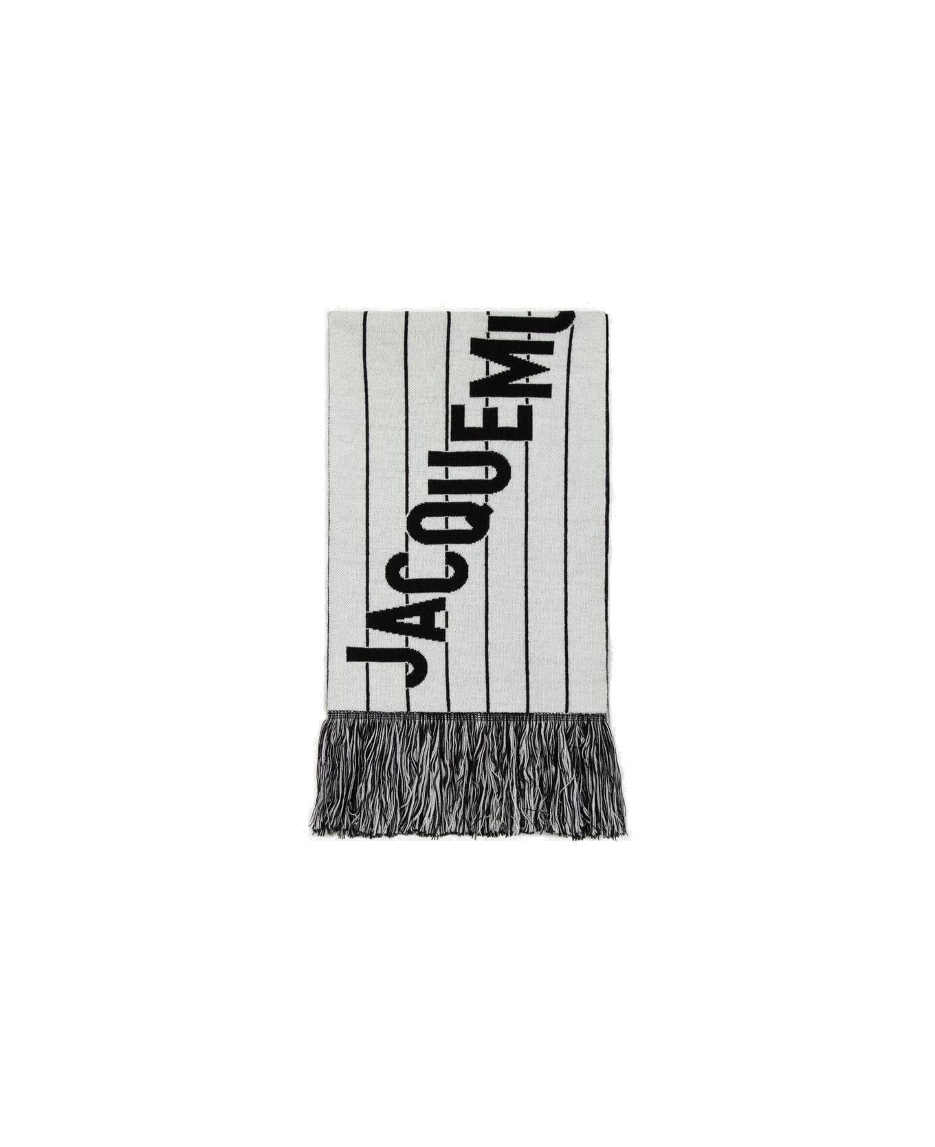Jacquemus Two-toned Fringed Scarf - WHITE/BLACK