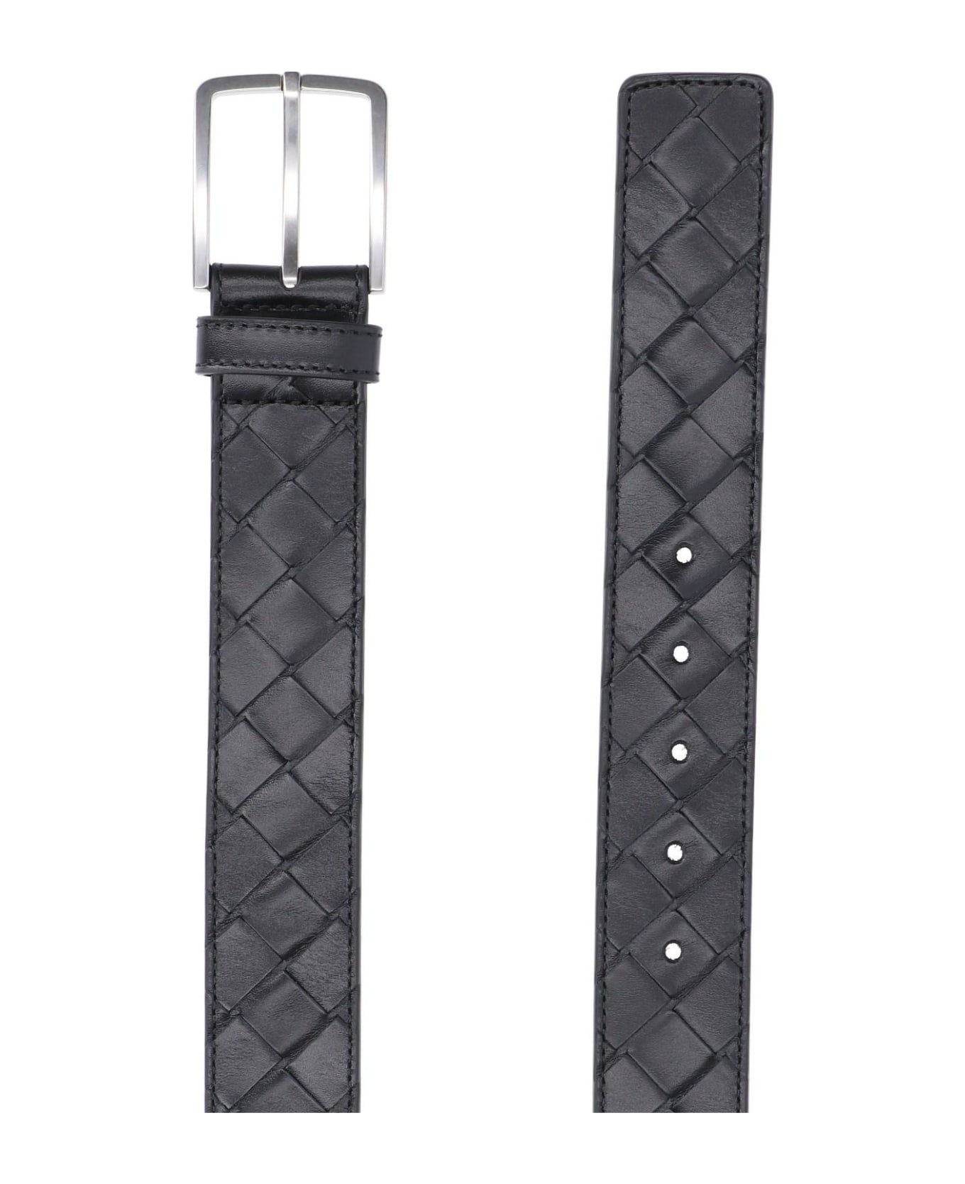 Bottega shearling Veneta Intrecciato Belt - Black
