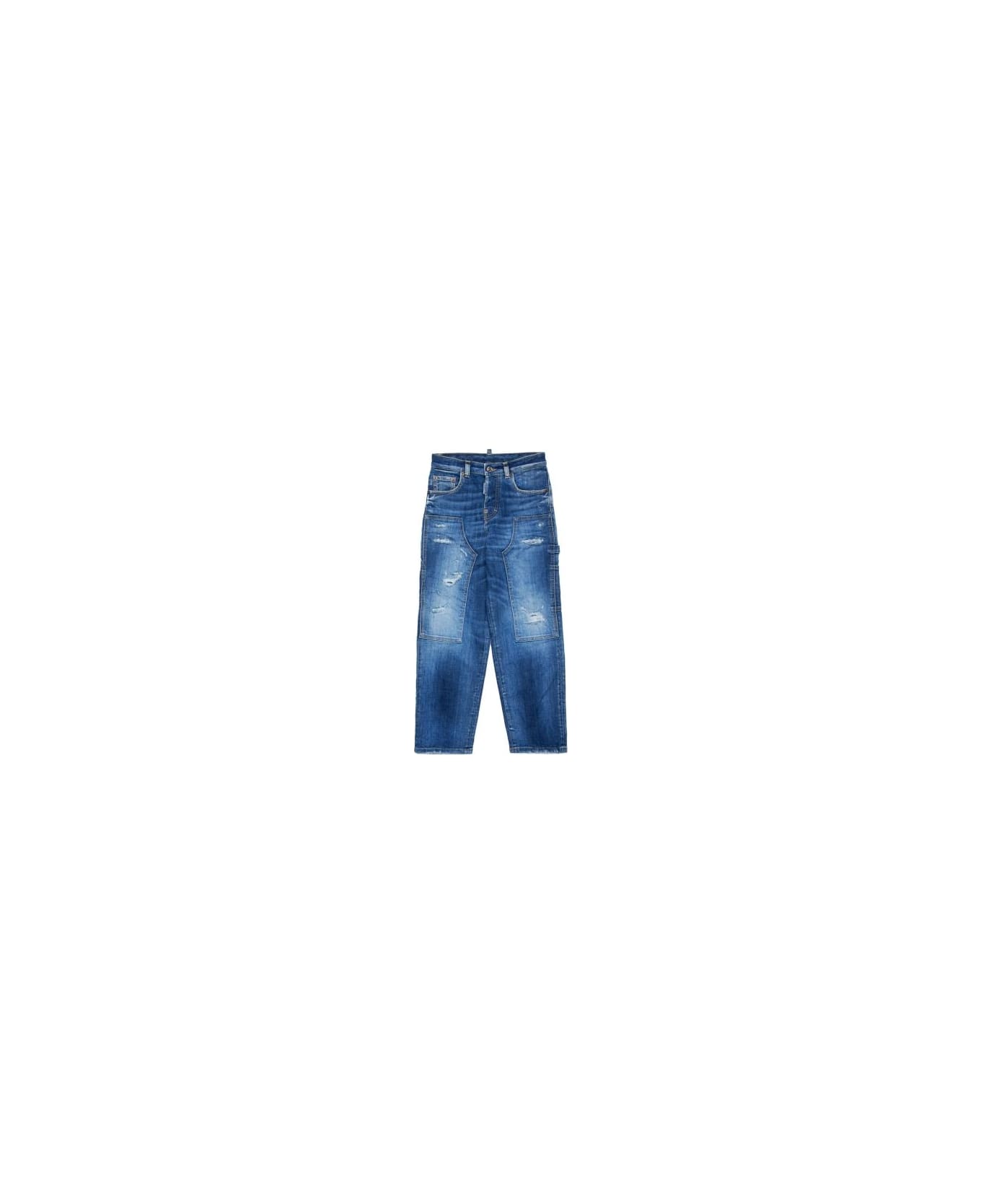 Dsquared2 Jeans Dritti A Vita Media - Blue