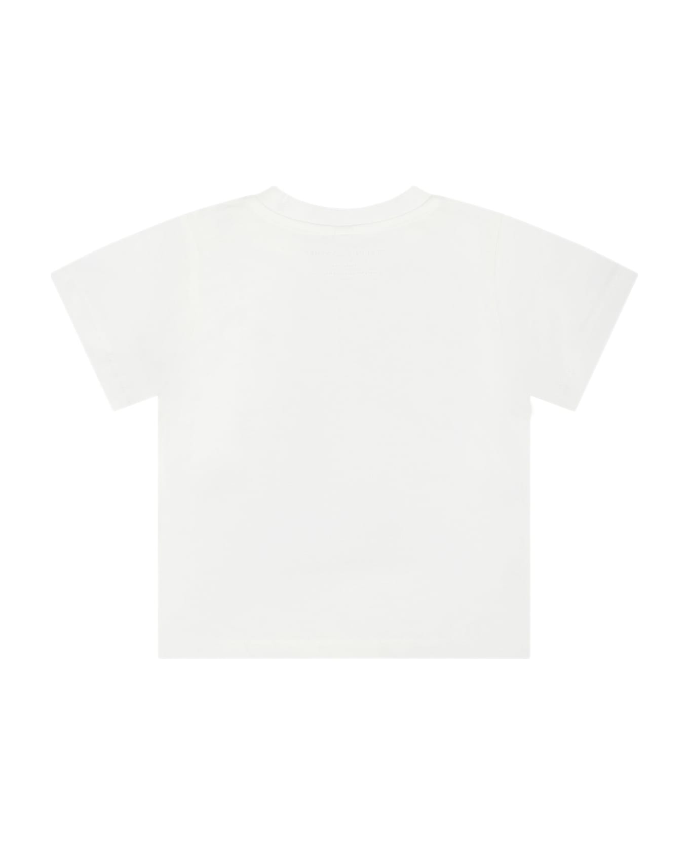 Stella McCartney Kids White T-shirt For Baby Boy With Hammerhead Shark - White