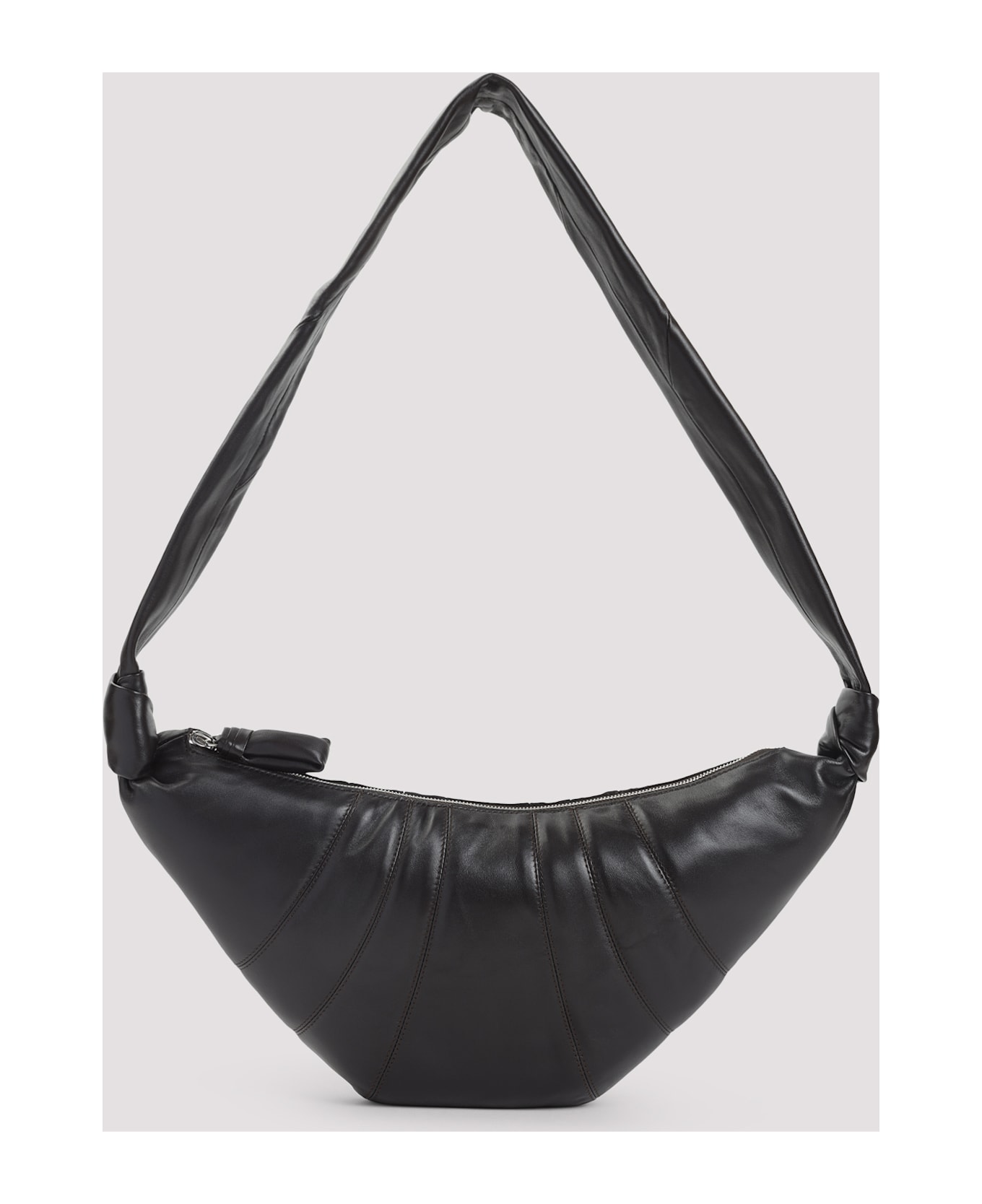 Lemaire Leather Medium Croissant Bag - Dark Chocolate