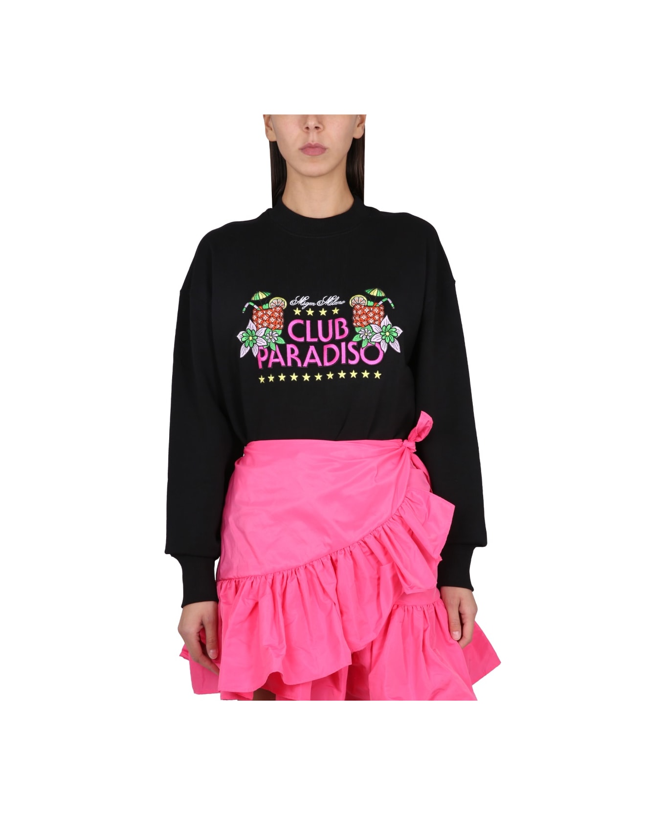 MSGM Sweatshirt With Logo - BLACK